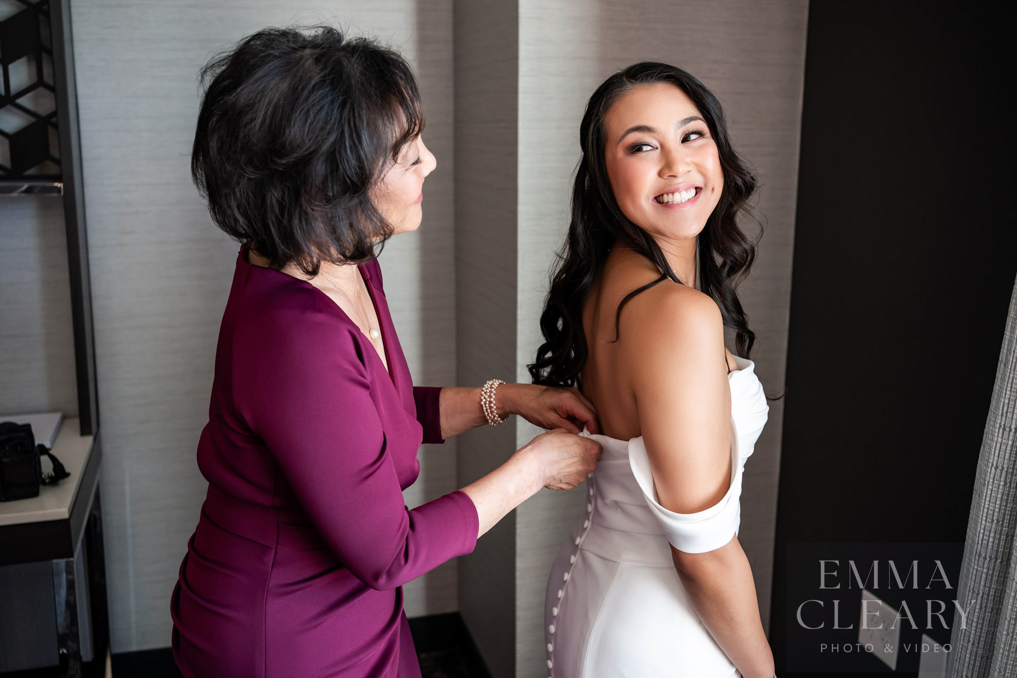 Bride and mom