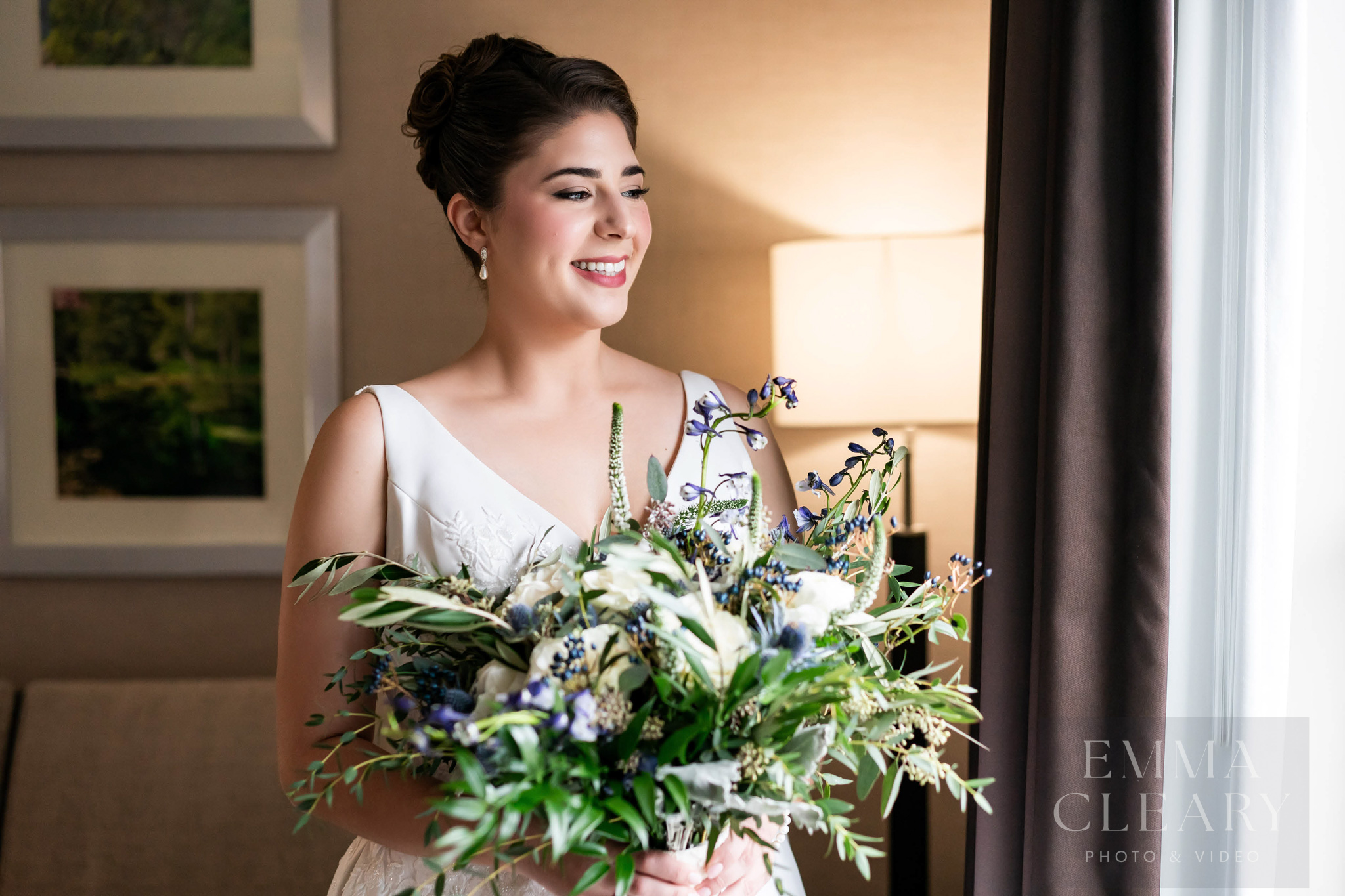 Morning portrait of the bride
