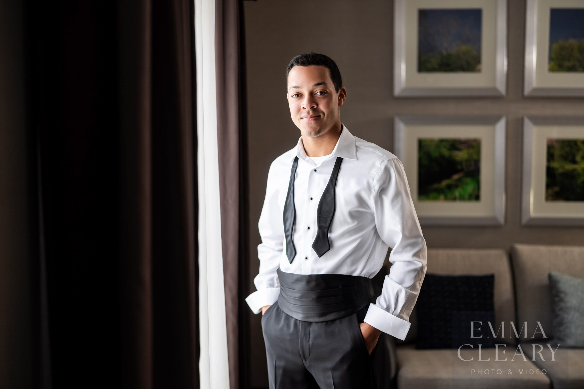 Groom's wedding morning portrait