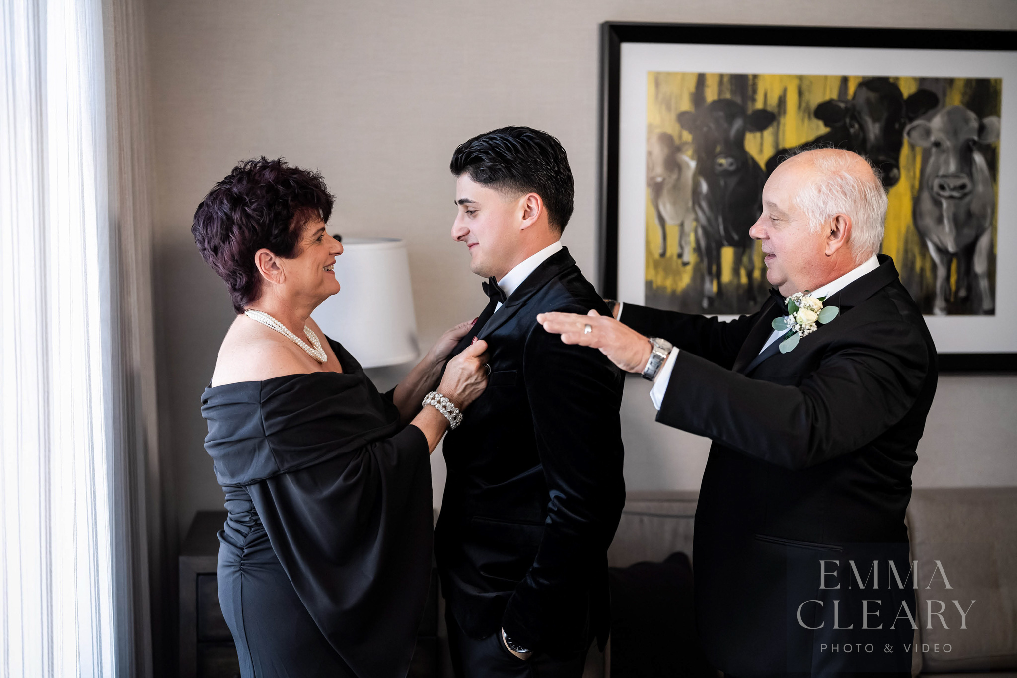 The groom, Mom and Dad