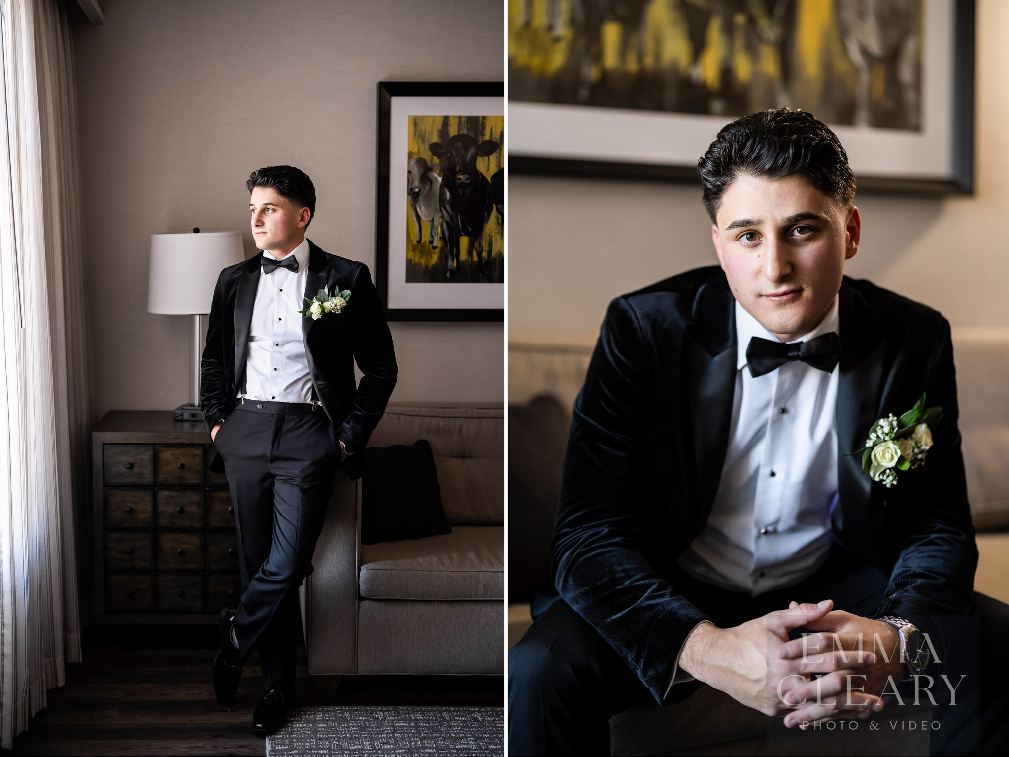 Groom's wedding morning portrait