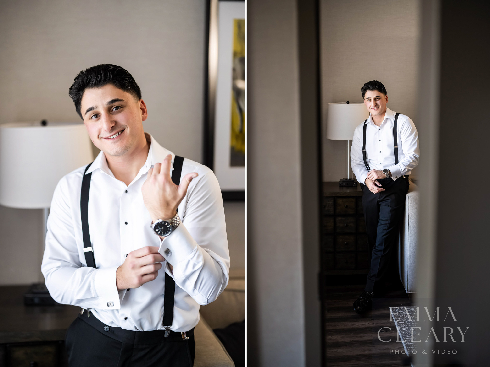 Groom's wedding morning portrait