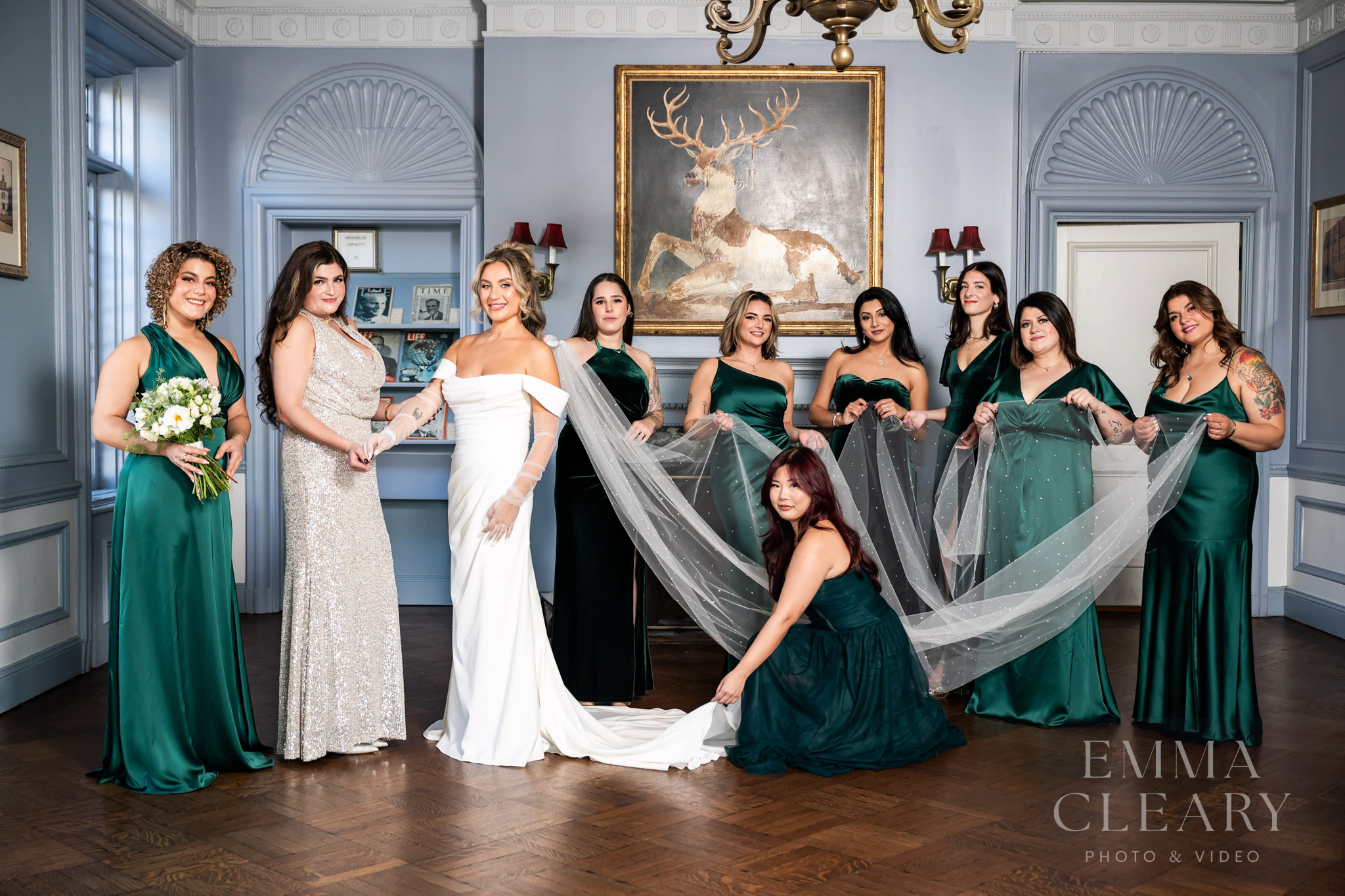 Bride and bridesmaids