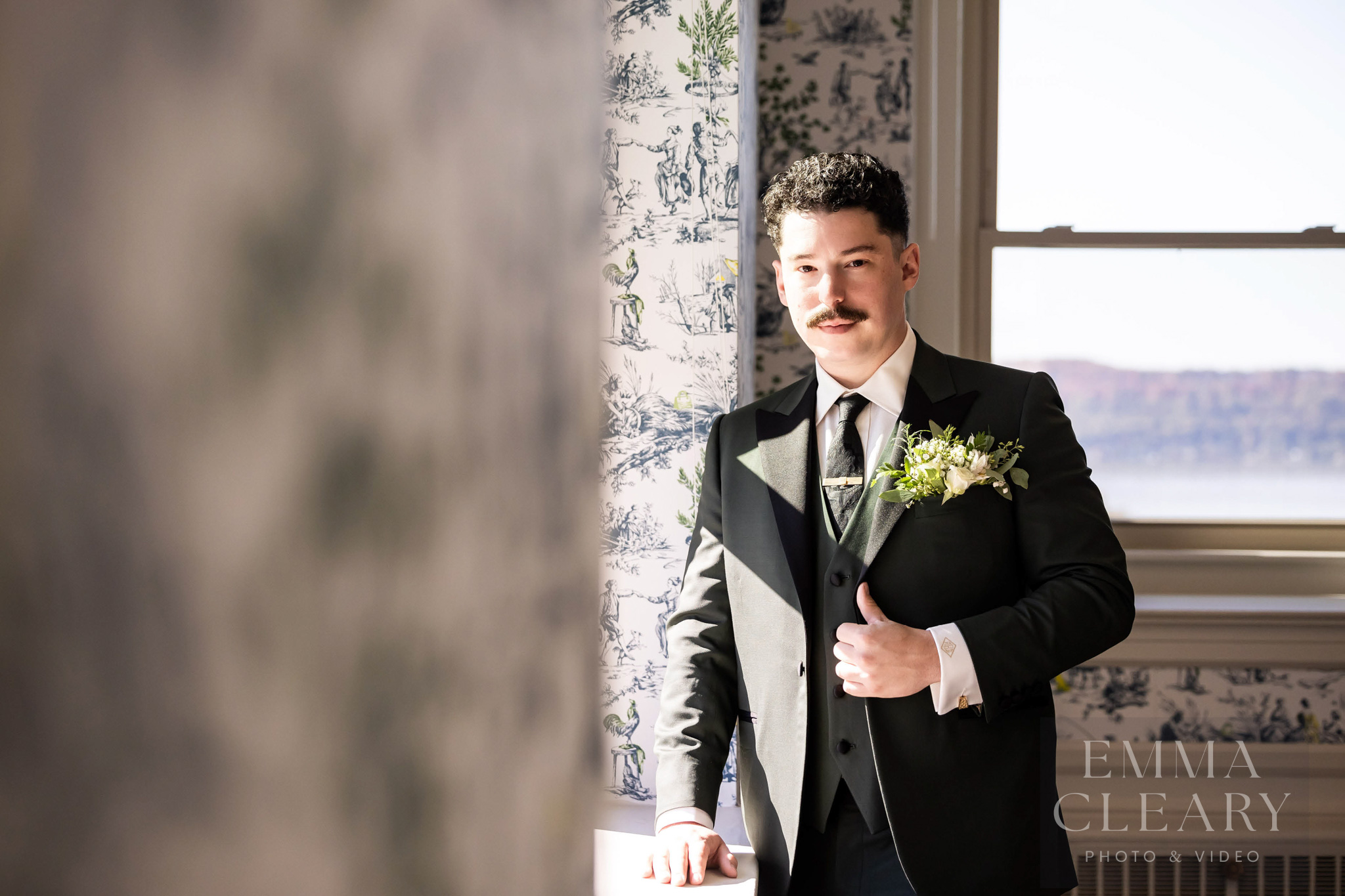 Groom's wedding morning portrait