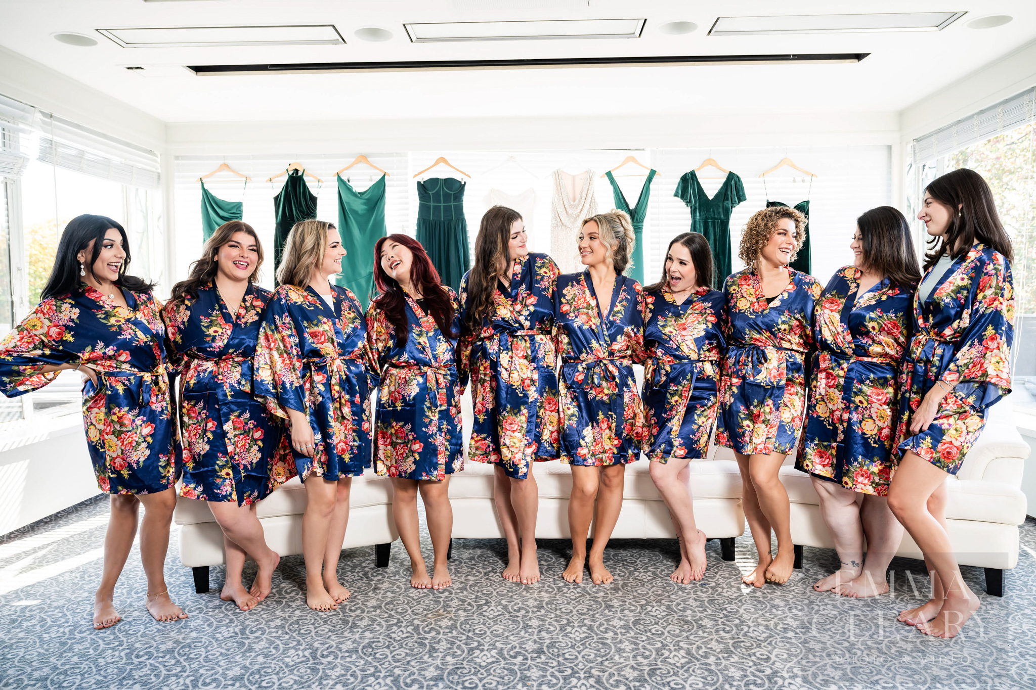 Bride and bridesmaids