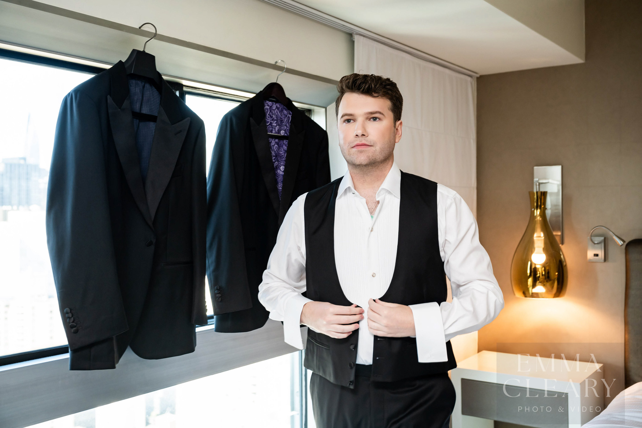 Groom's wedding morning portrait