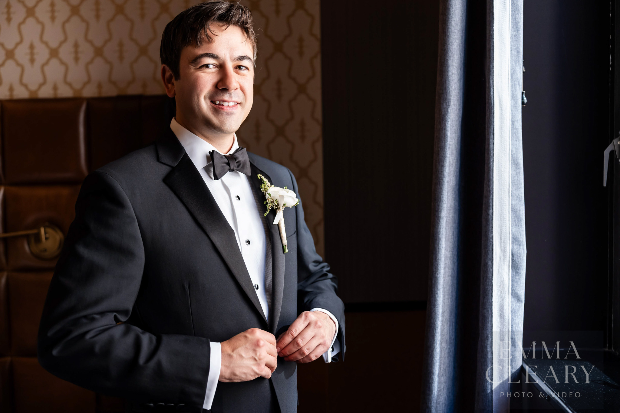Groom's wedding morning portrait