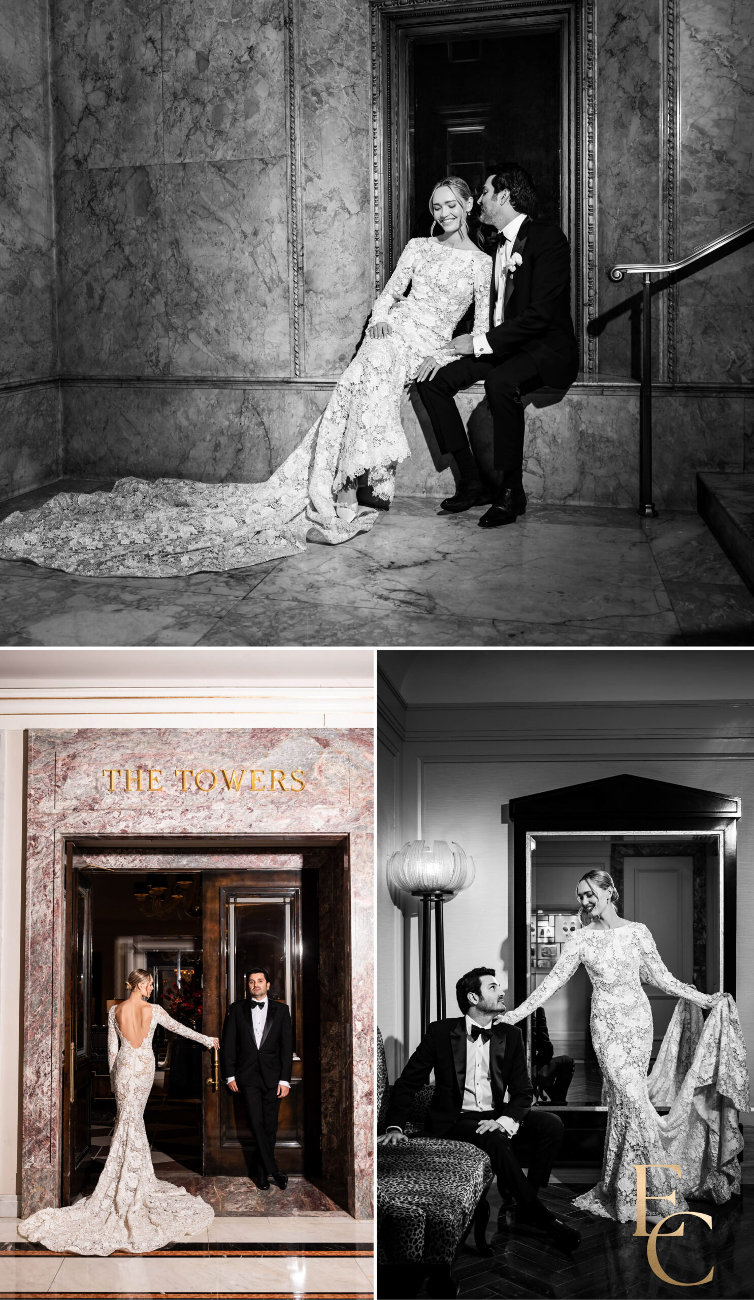 Editorial photos of the bride and groom in New York