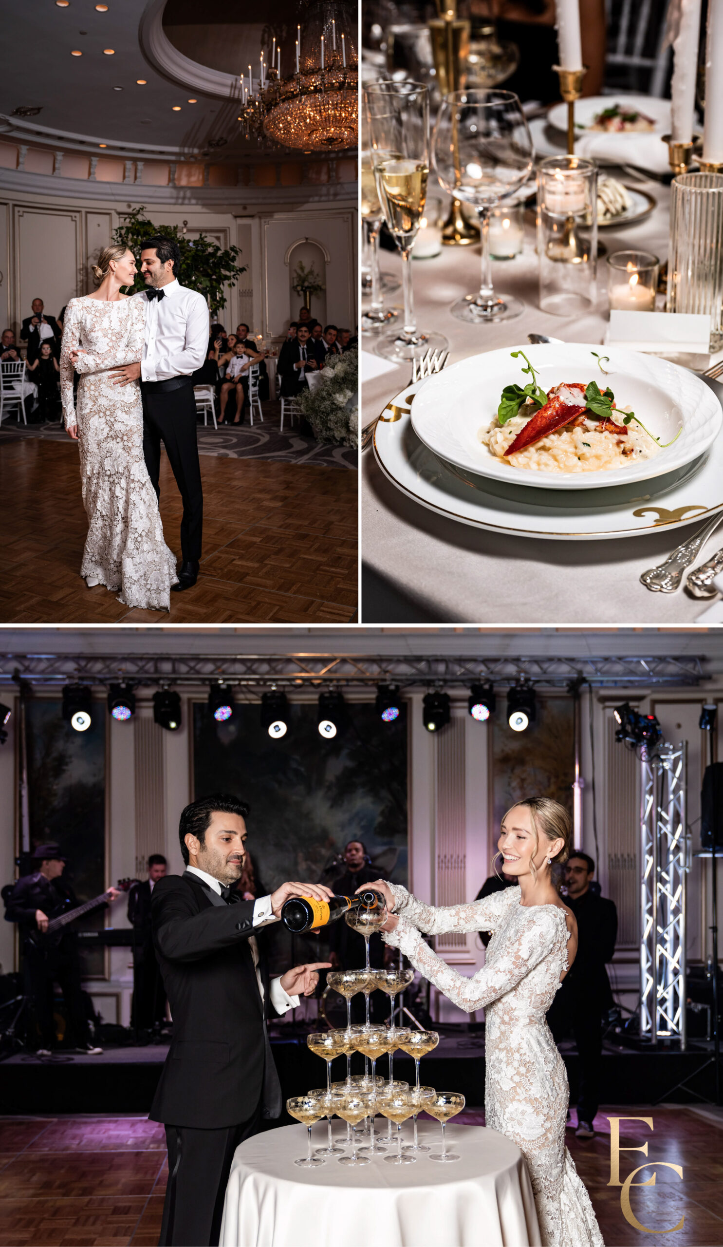 Photos of the wedding celebration at NY Palace Hotel