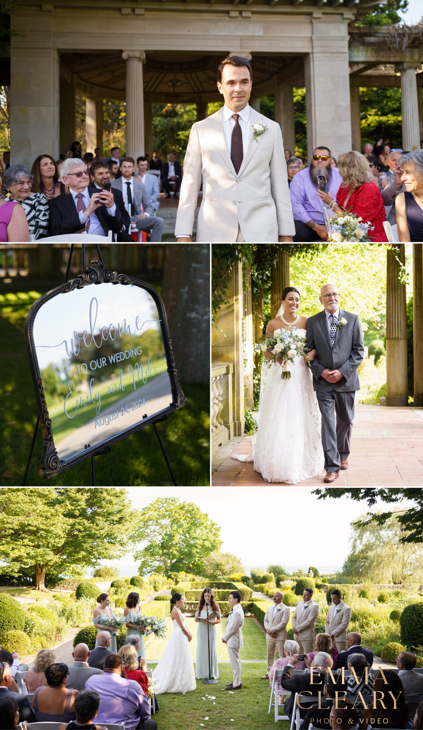 Photojournalistic photos of the wedding ceremony at Eolia Mansion at Harkness State