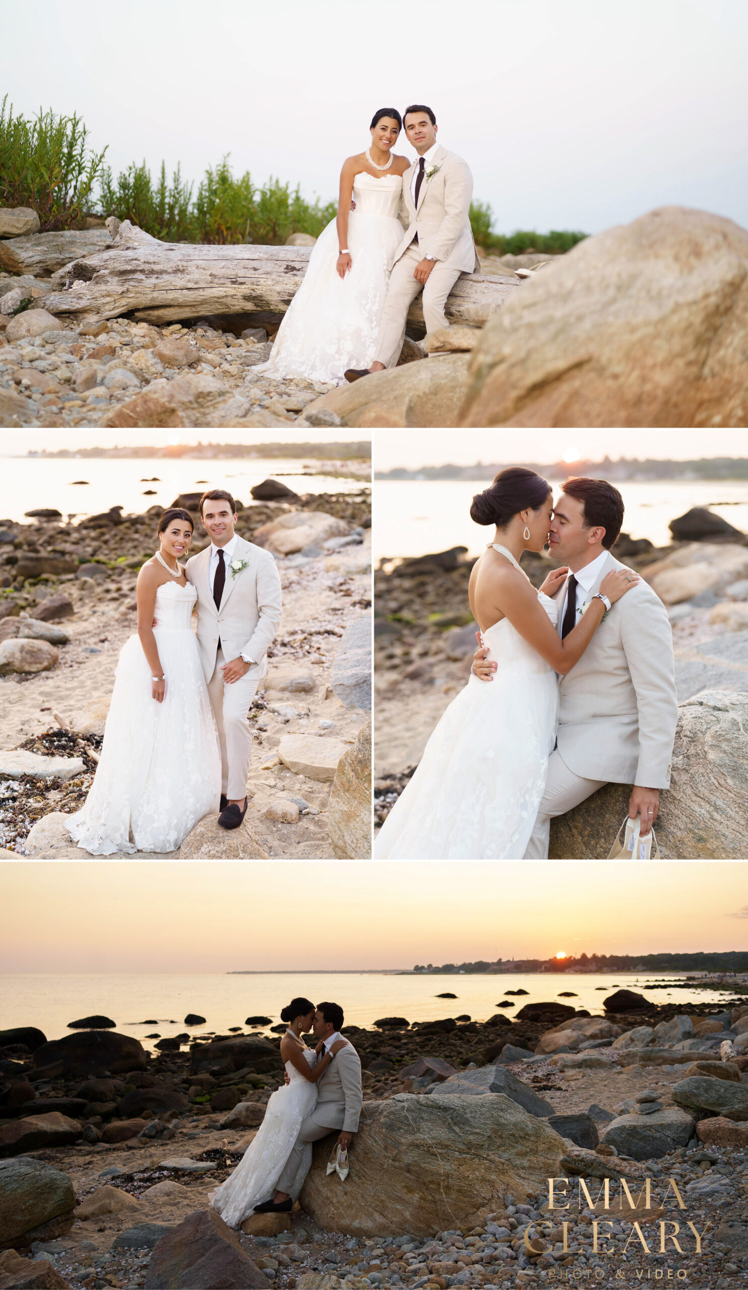 Sunset photos of the bride and groom at Eolia Mansion at Harkness State