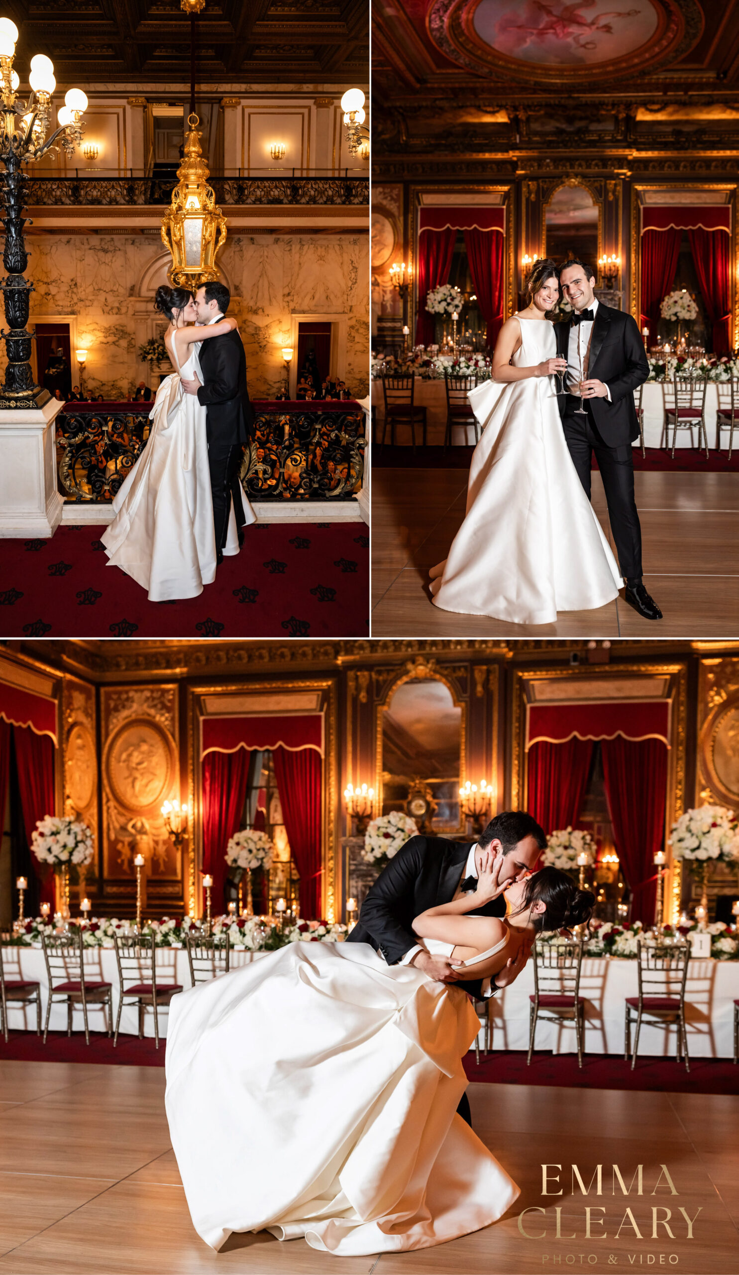 Wedding photos of the bride and groom at the Metropolitan Club