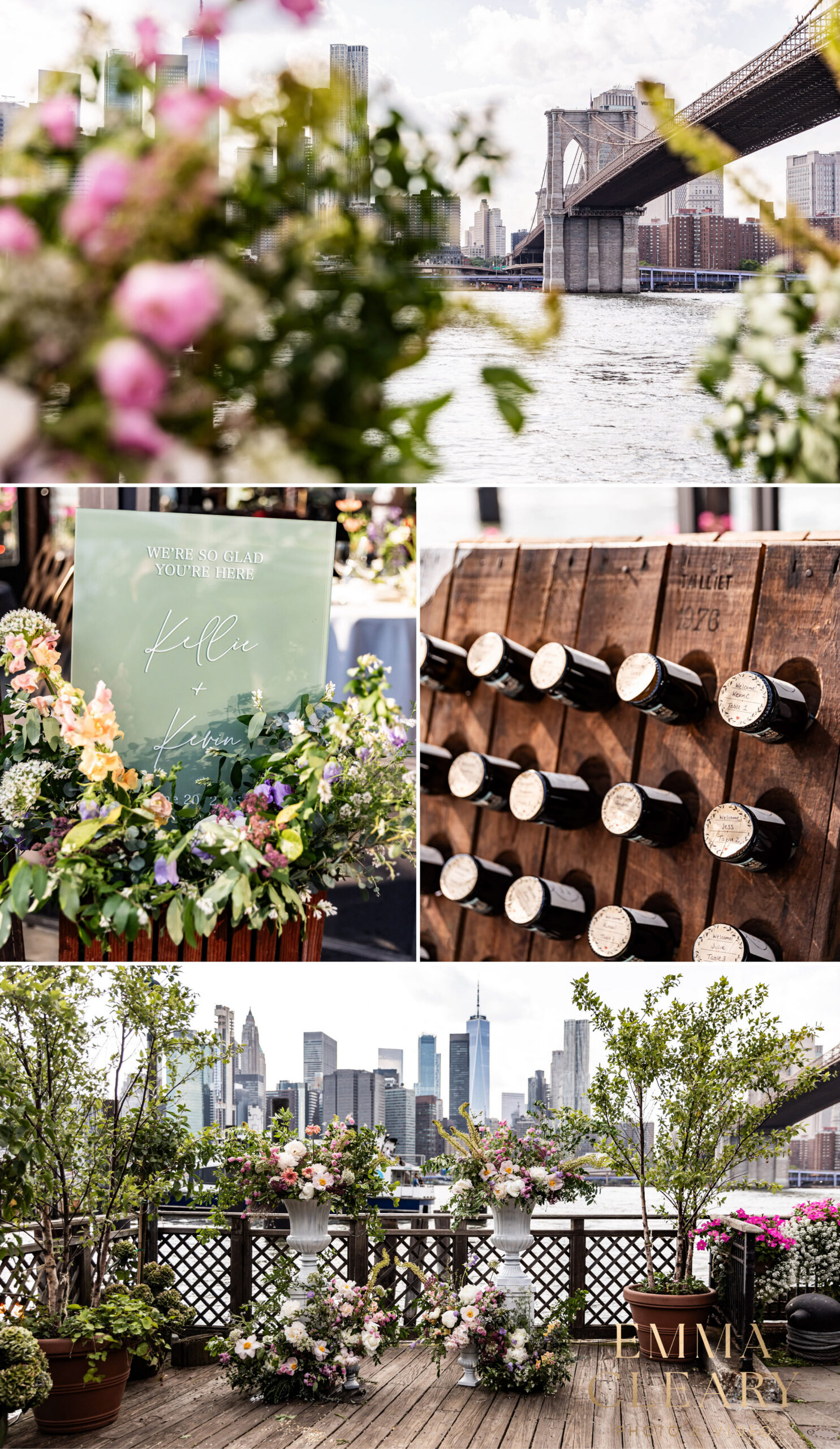 Photos of the wedding ceremony at The River Cafe