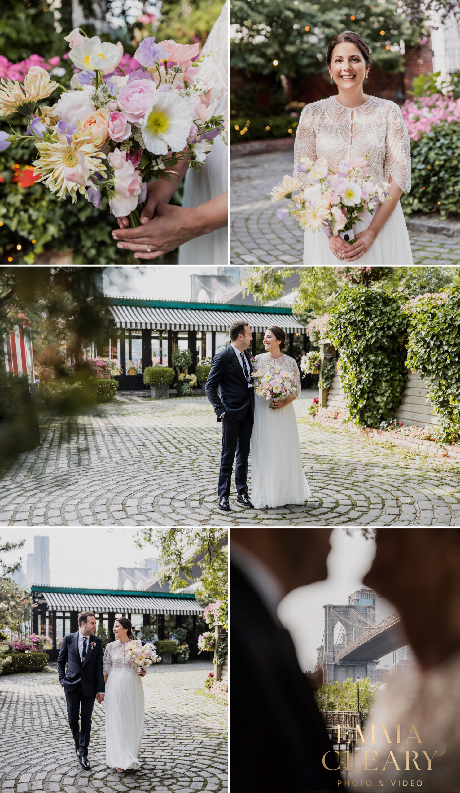 Editorial wedding photos of the bride and groom in Brooklyn