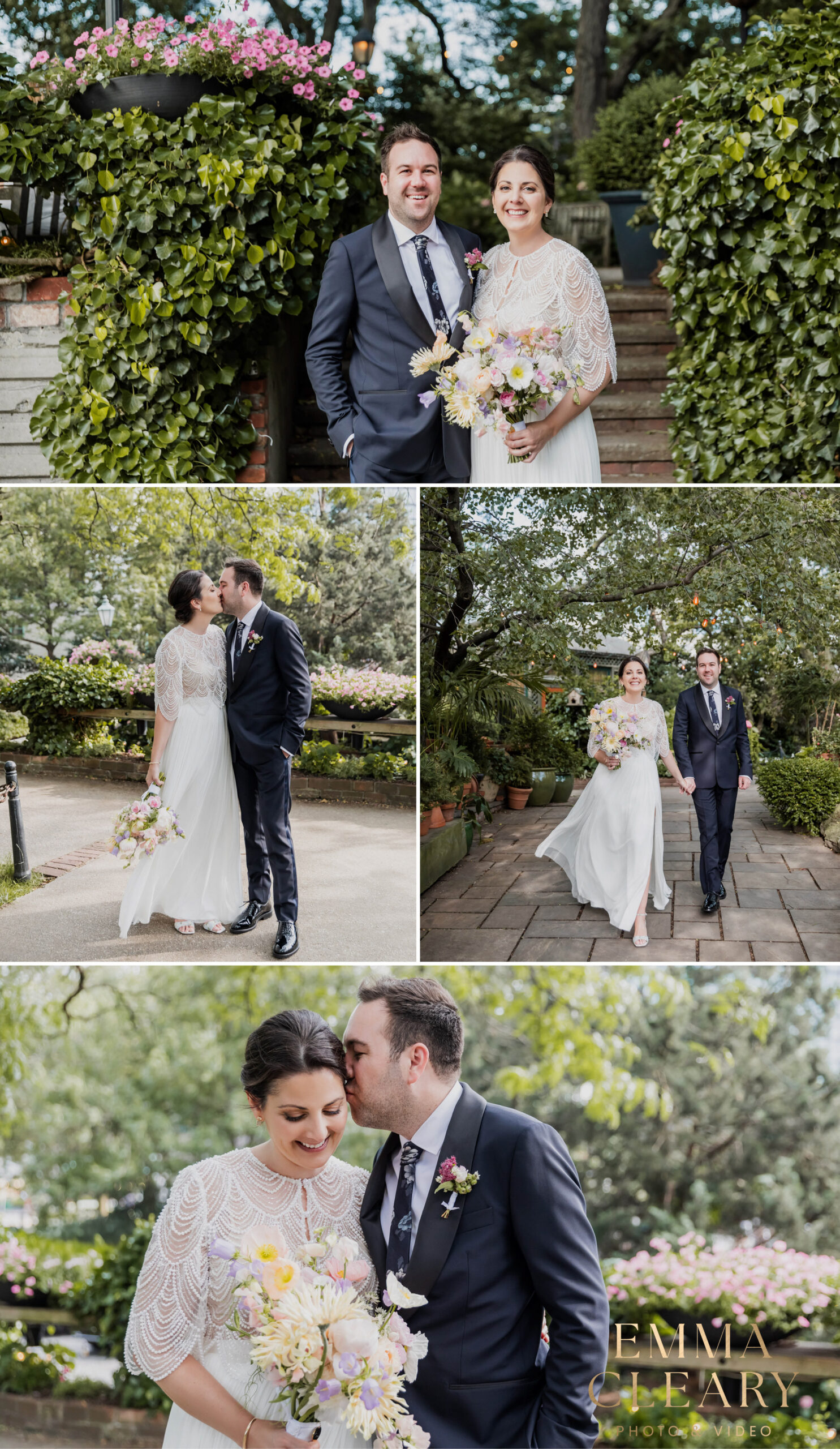 Editorial wedding photos of the bride and groom in Brooklyn