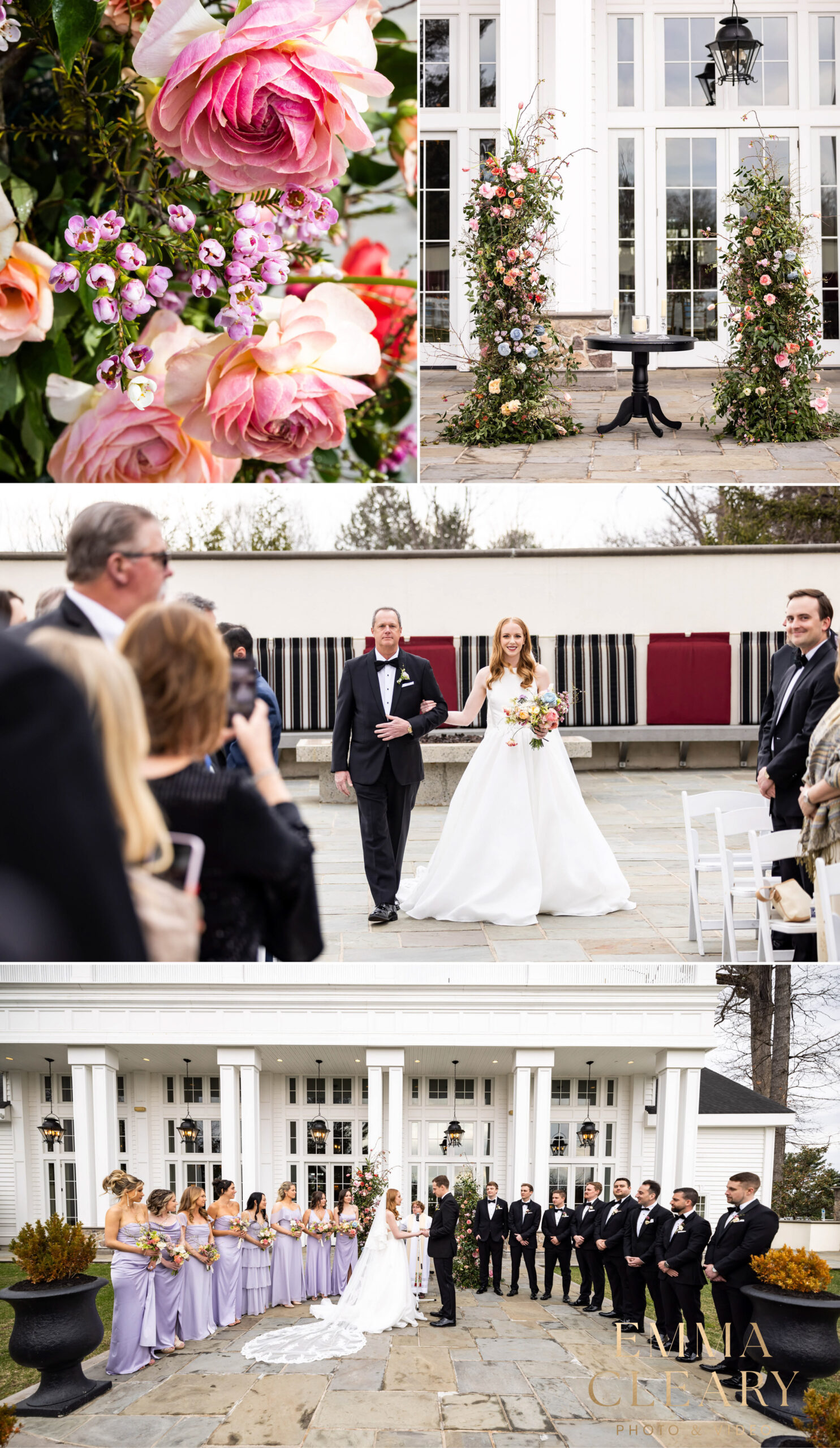 Photojournalistic photos of the wedding ceremony at Ryland Inn