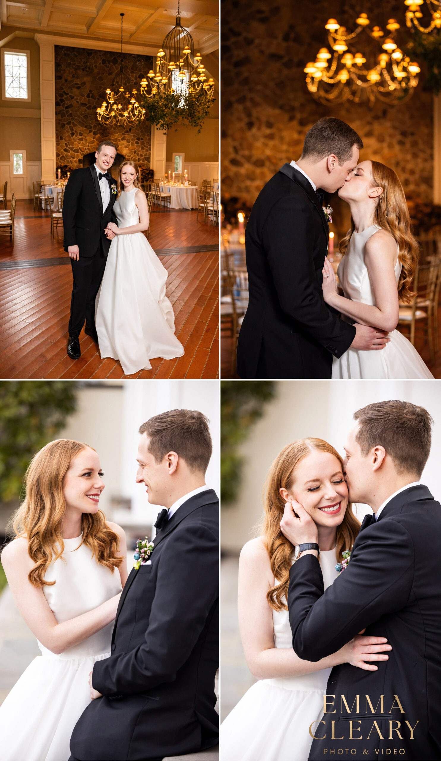 Photojournalistic photos of the bride and groom at the Ryland Inn