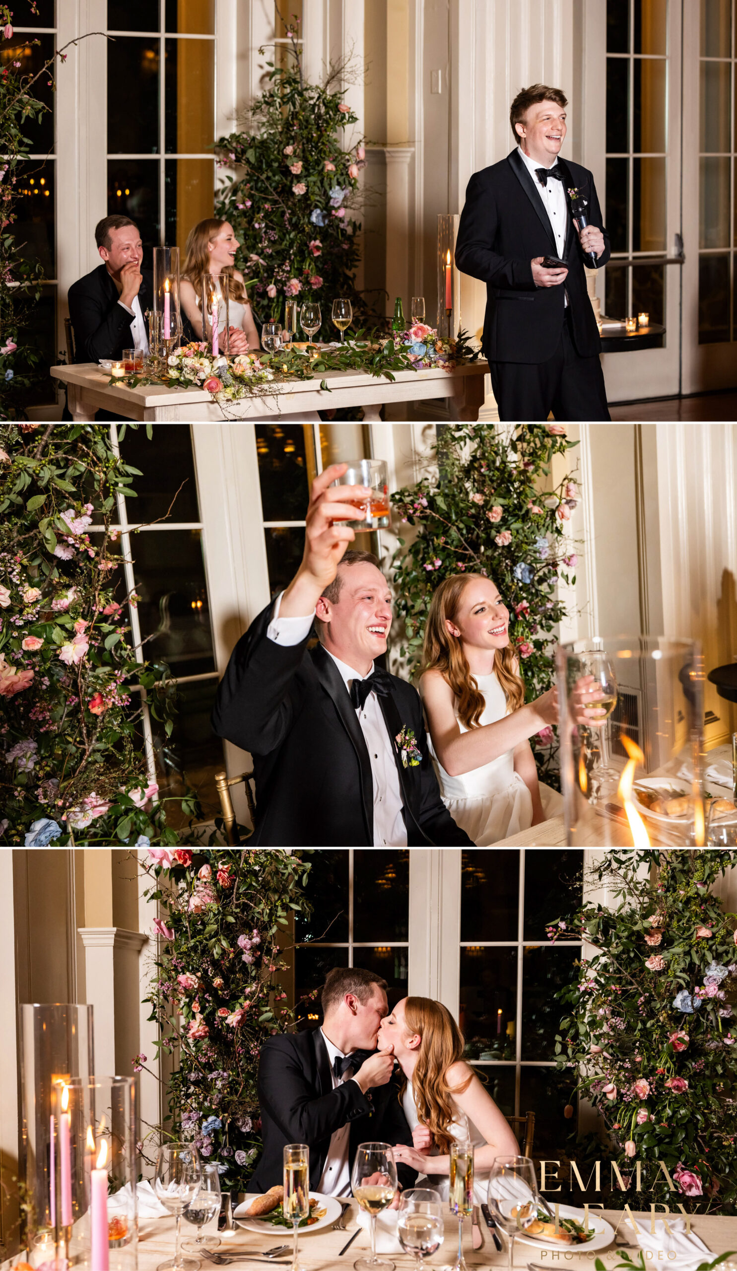Photos of the wedding dinner at Ryland Inn