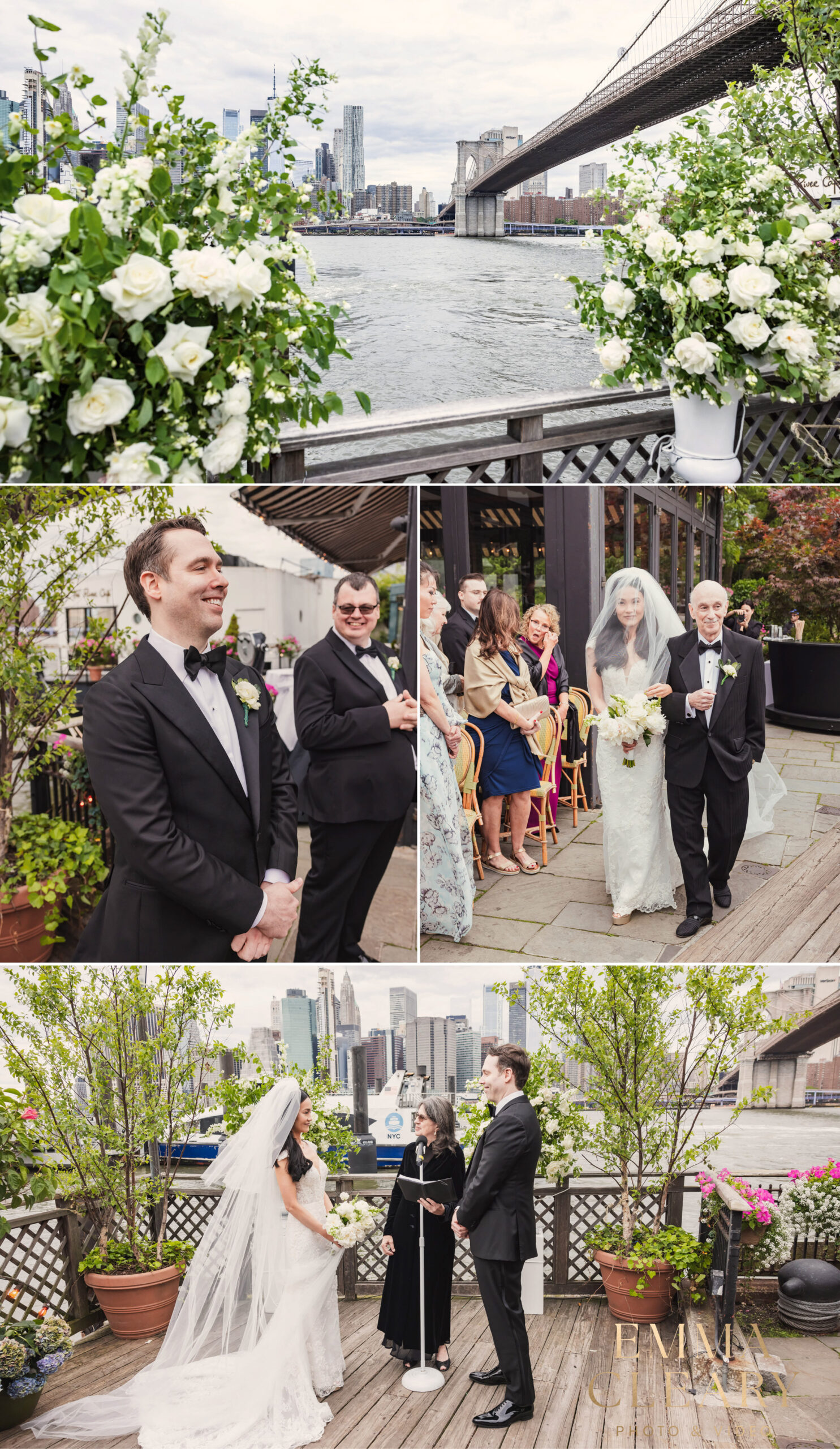 Photos of the wedding ceremony at The River Cafe