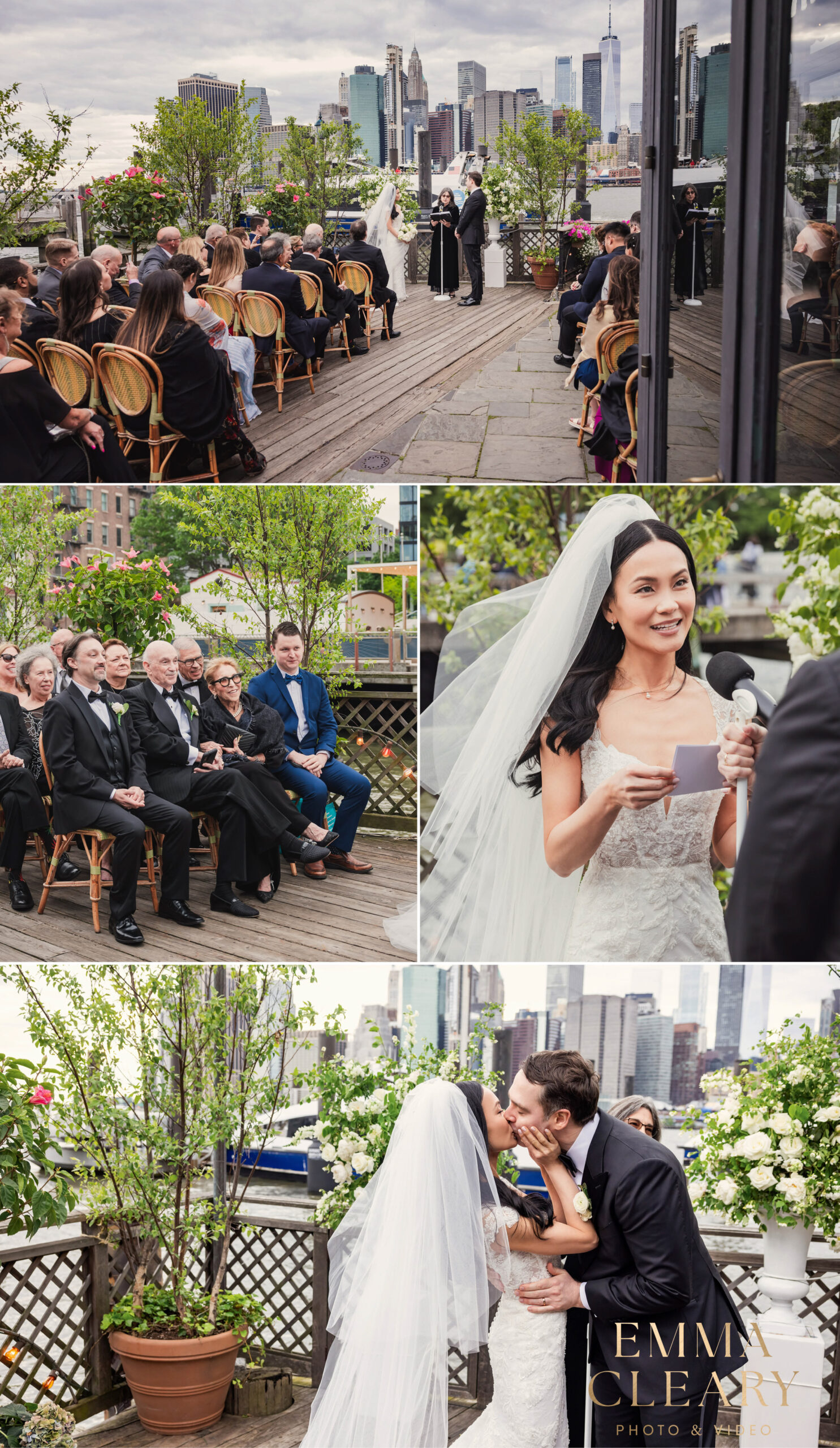 Photos of the wedding ceremony at The River Cafe