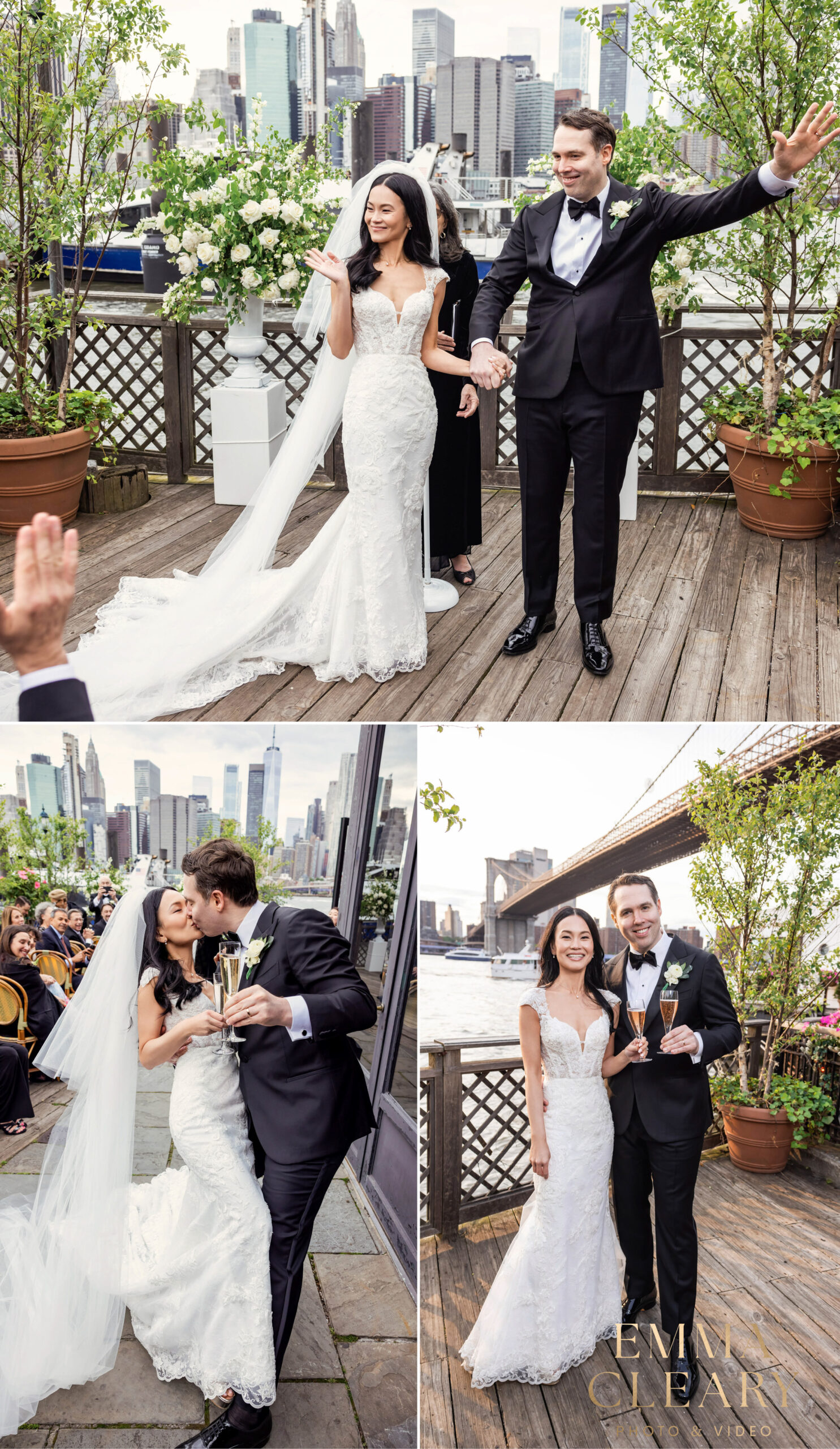 Photos of the wedding ceremony at The River Cafe