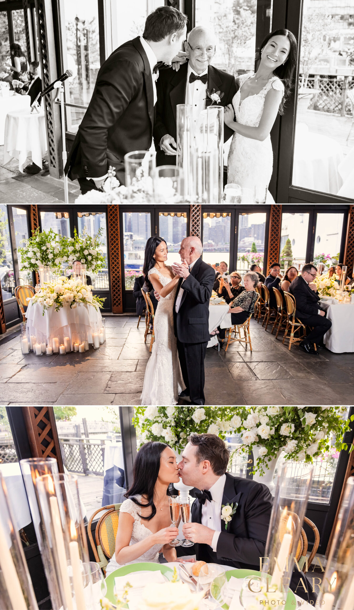 Photos from the wedding dinner at The River Cafe