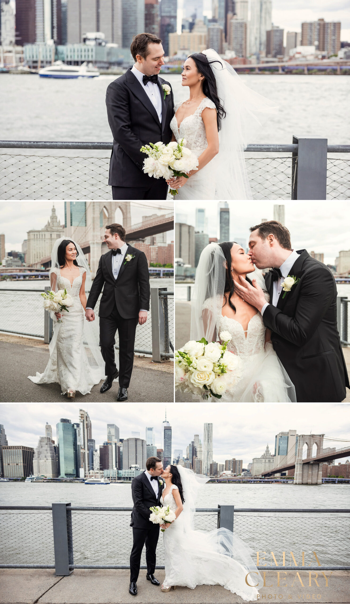 Editorial photos of the bride and groom in Brooklyn