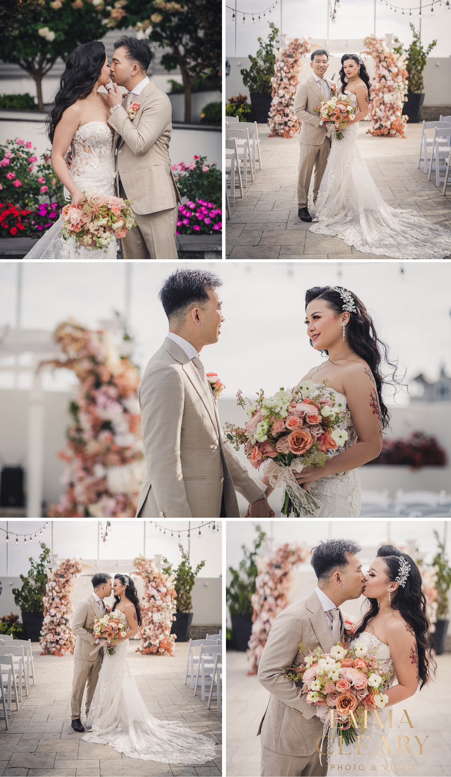Photojournalistic wedding photos of the bride and groom at The Piermont