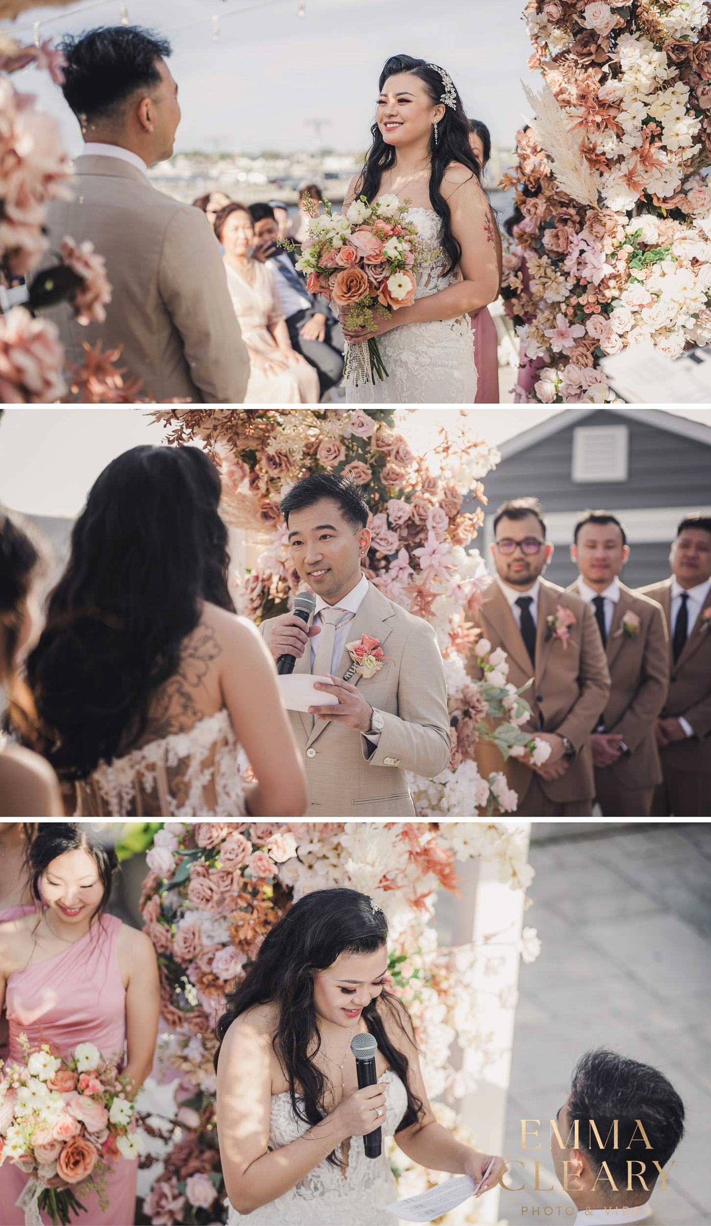 Photojournalistic photos of the wedding ceremony at The Piermont