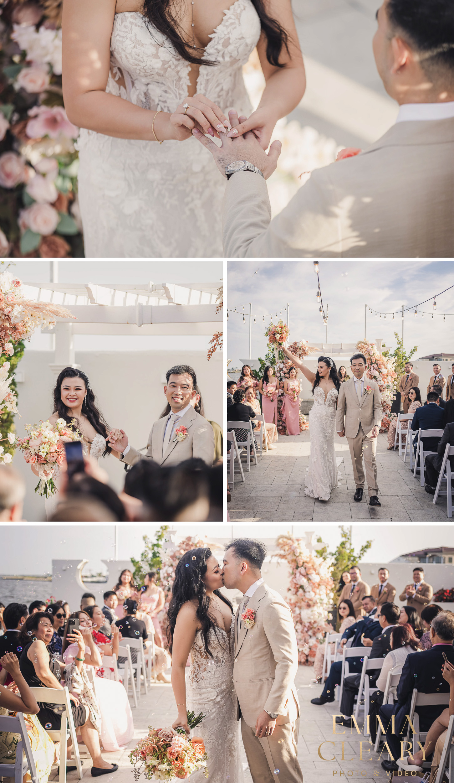 Photojournalistic photos of the wedding ceremony at The Piermont