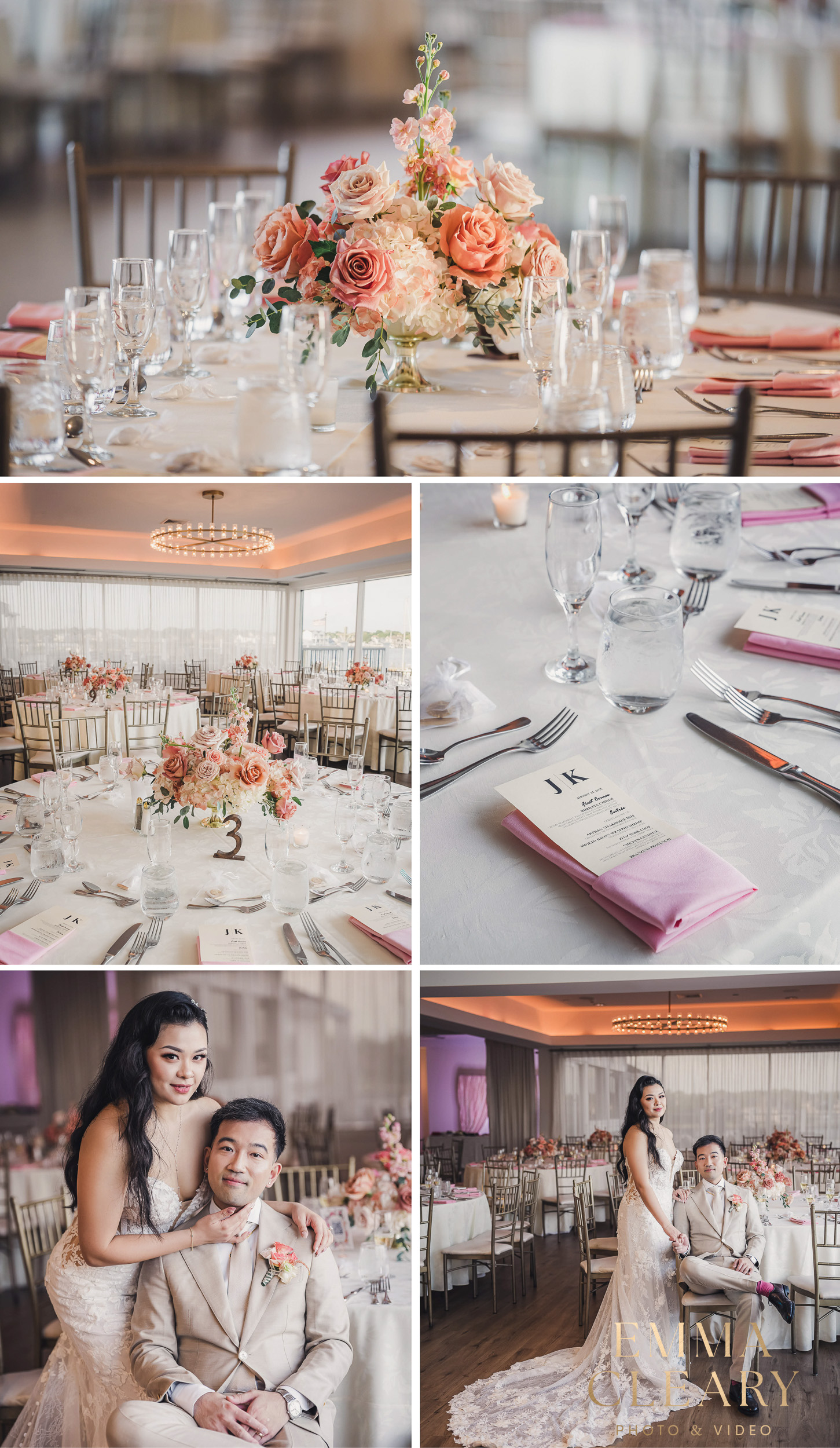 Editorial wedding photos of the bride and groom at The Piermont