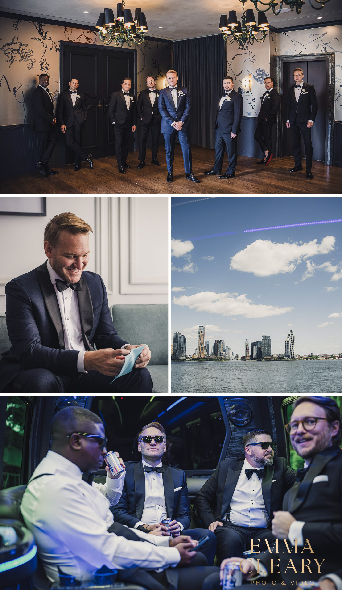 Photos of groom and groomsmen in NYC