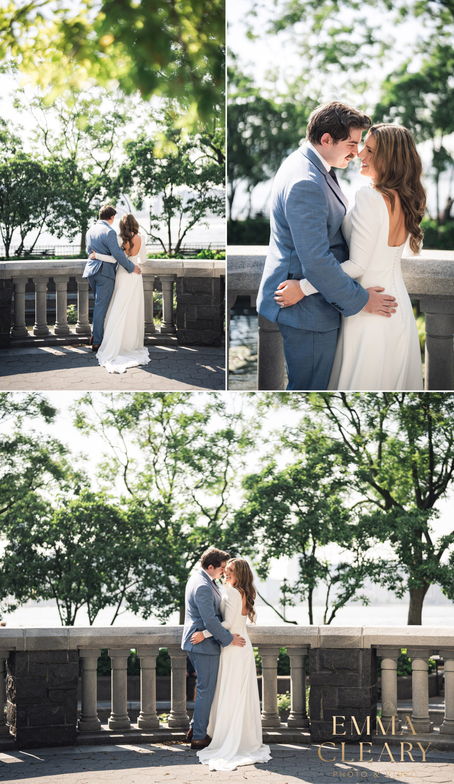 Photojournalistic wedding photos of a couple in New York