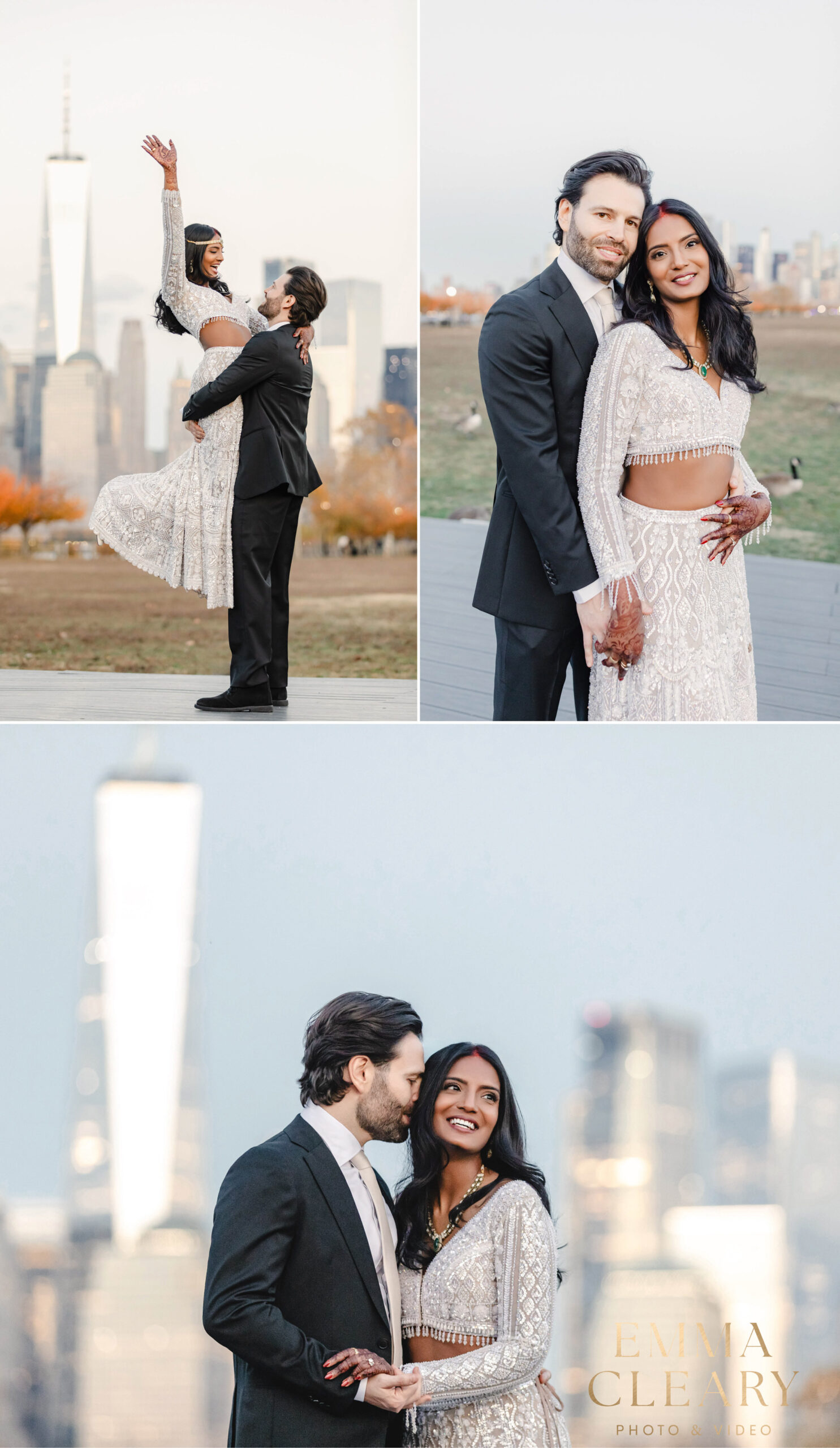 Editorial photos of the bride and groom in NJ