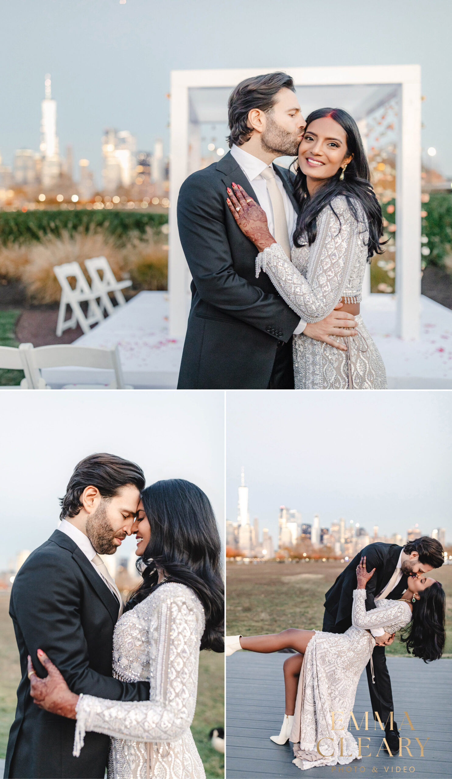 Editorial photos of the bride and groom in NJ