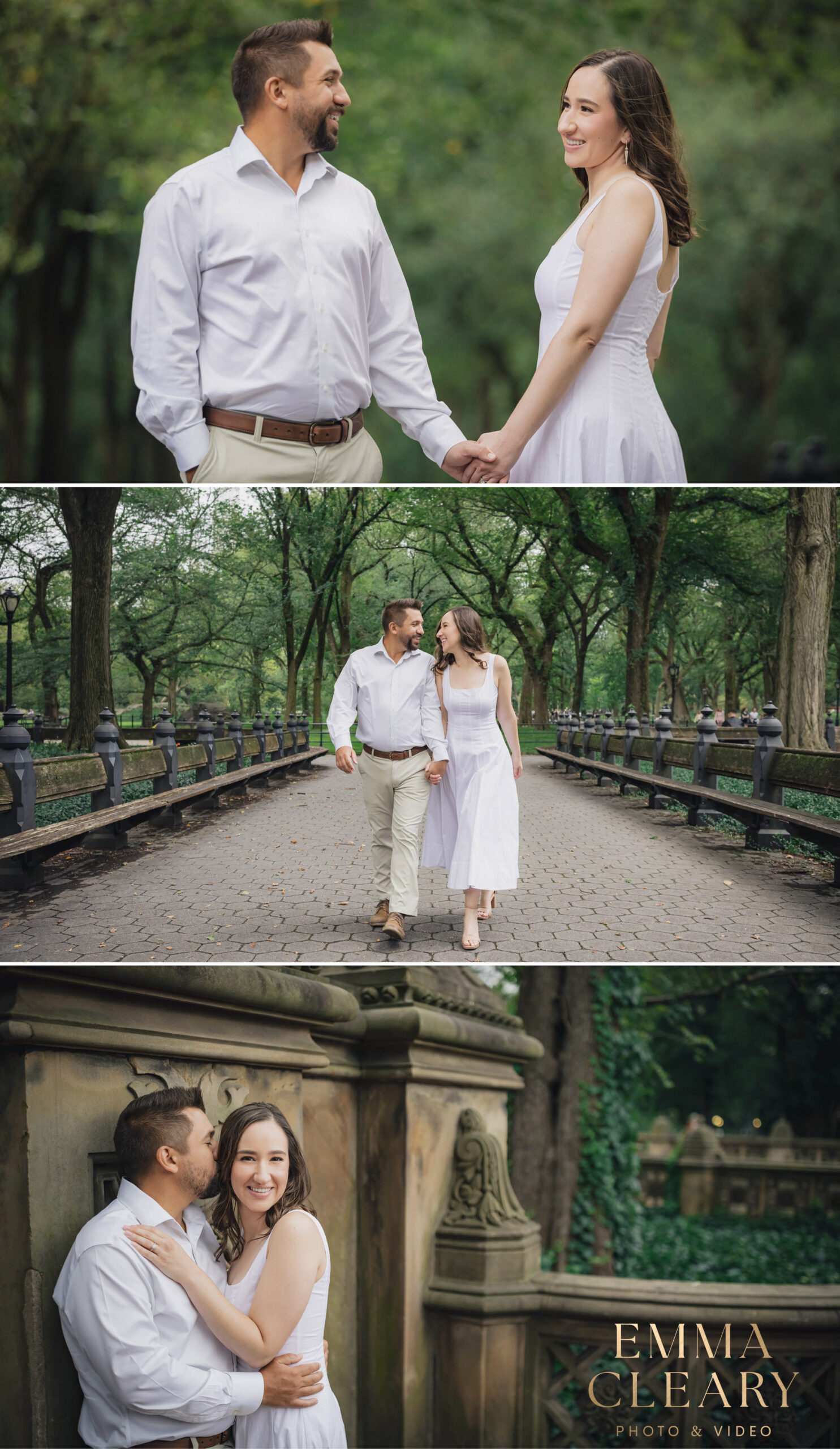 Photojournalistic photos of the couple in Central Park