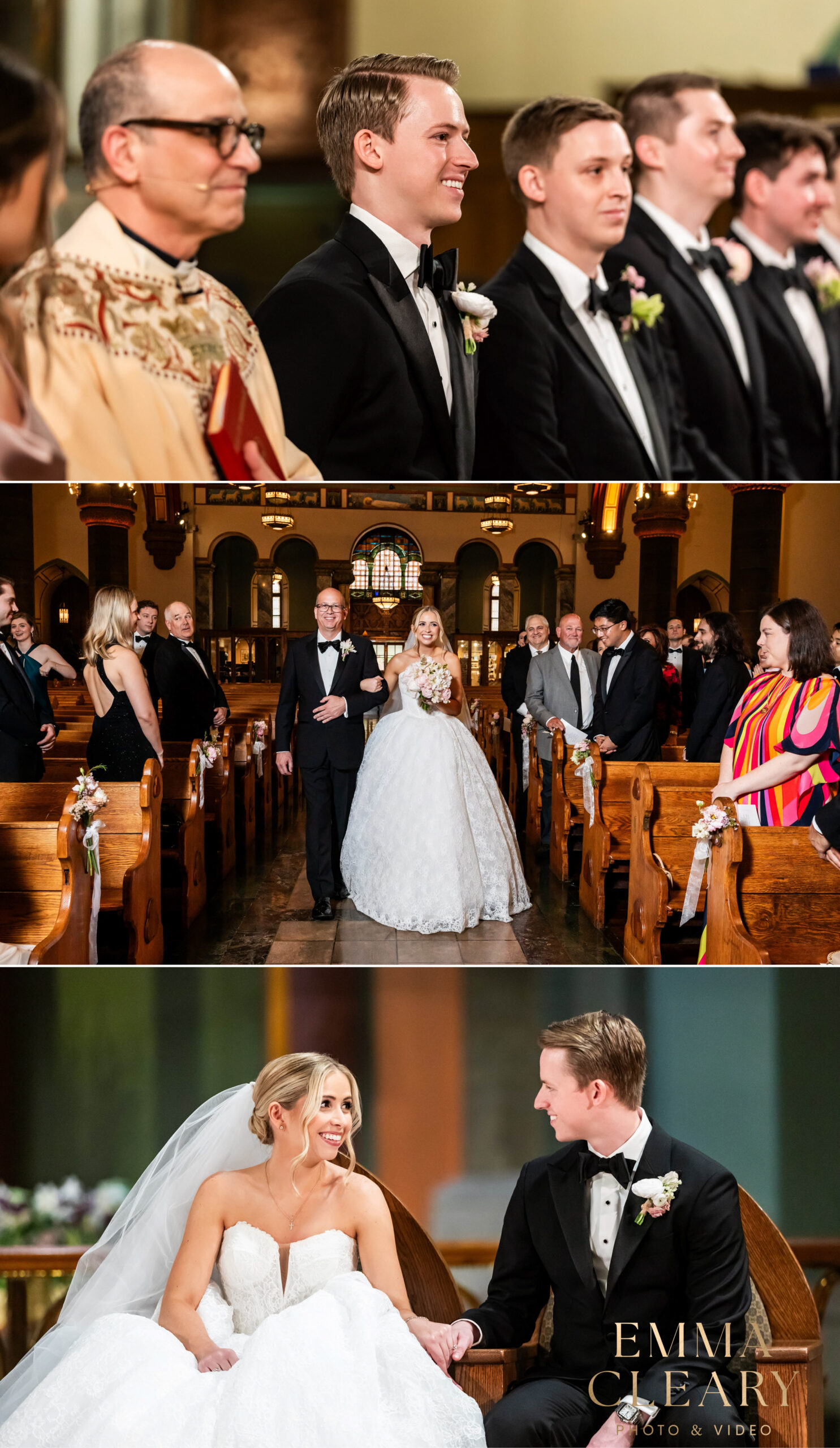 Photojournalistic photos of the wedding ceremony in the church