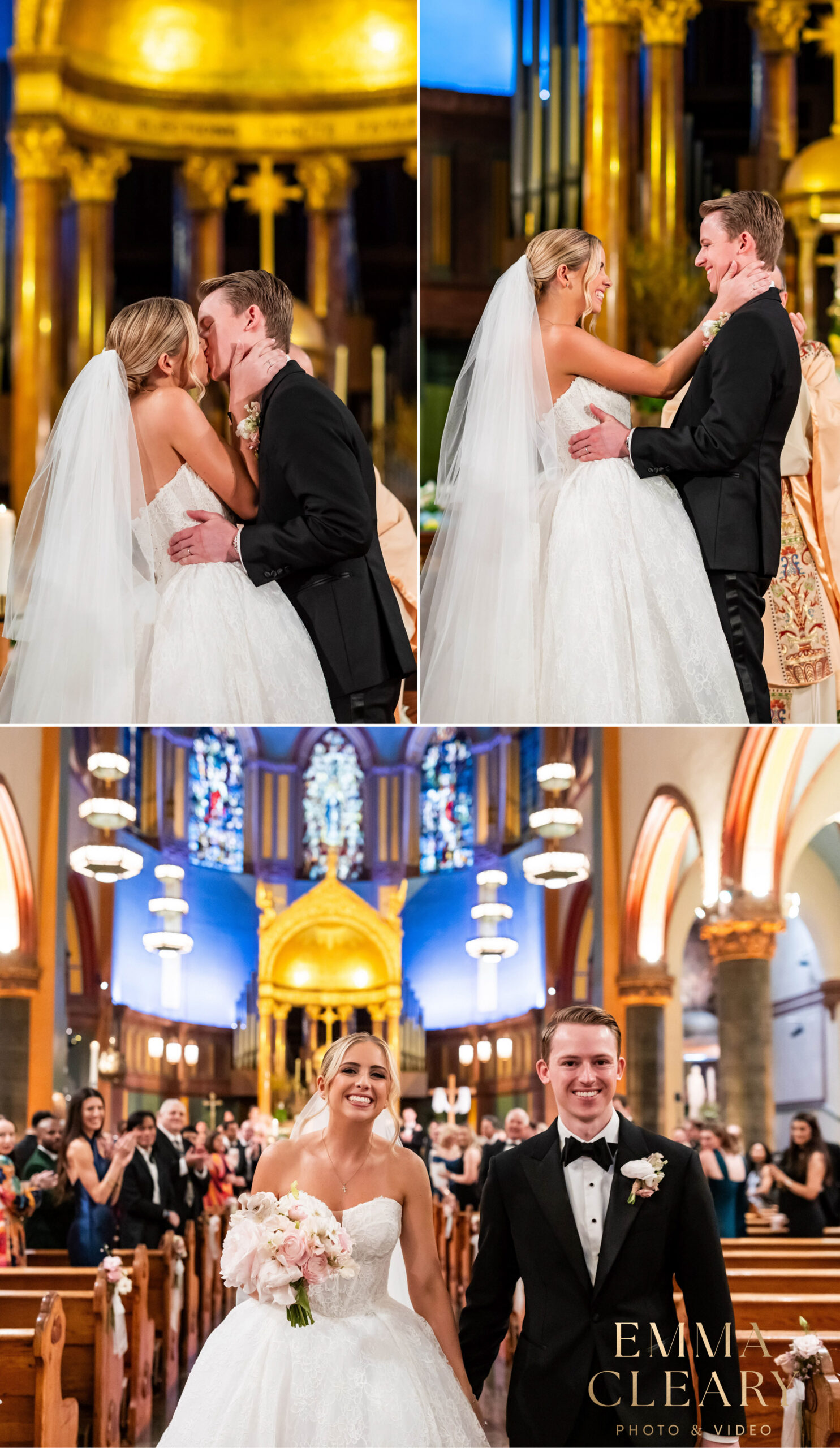 Photojournalistic photos of the wedding ceremony in the church