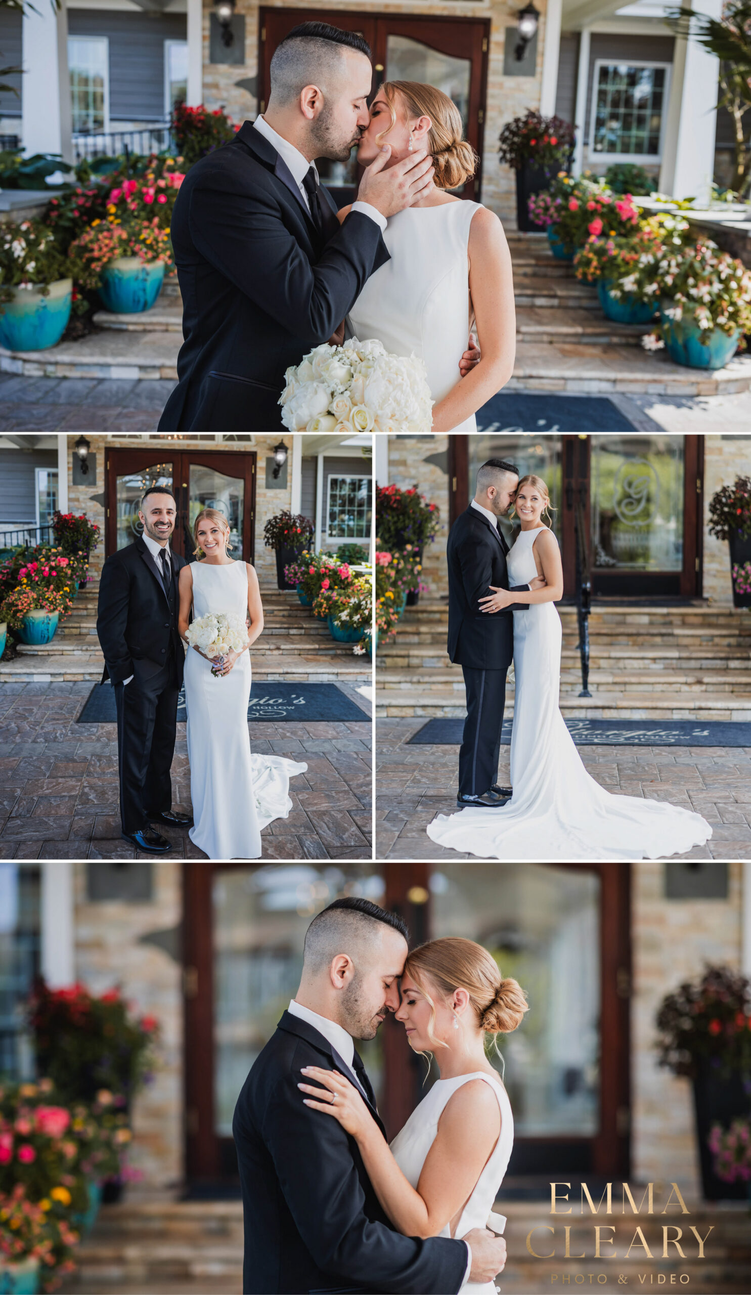 Editorial wedding photos of the bride and groom at Giorgio's Baiting Hollow