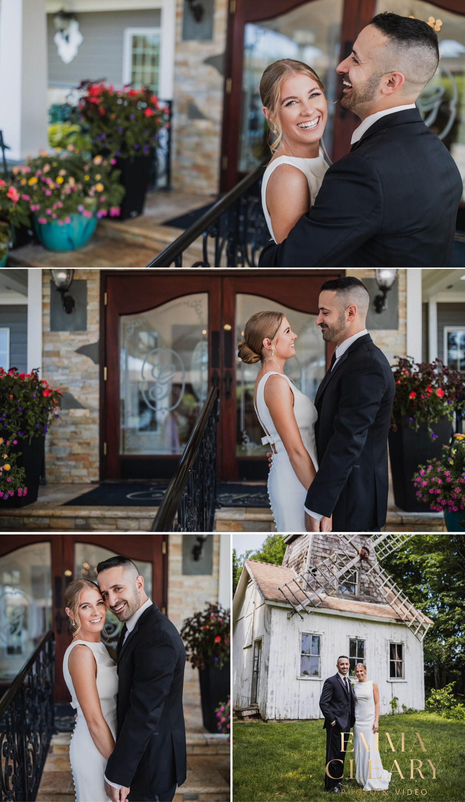 Editorial wedding photos of the bride and groom at Giorgio's Baiting Hollow