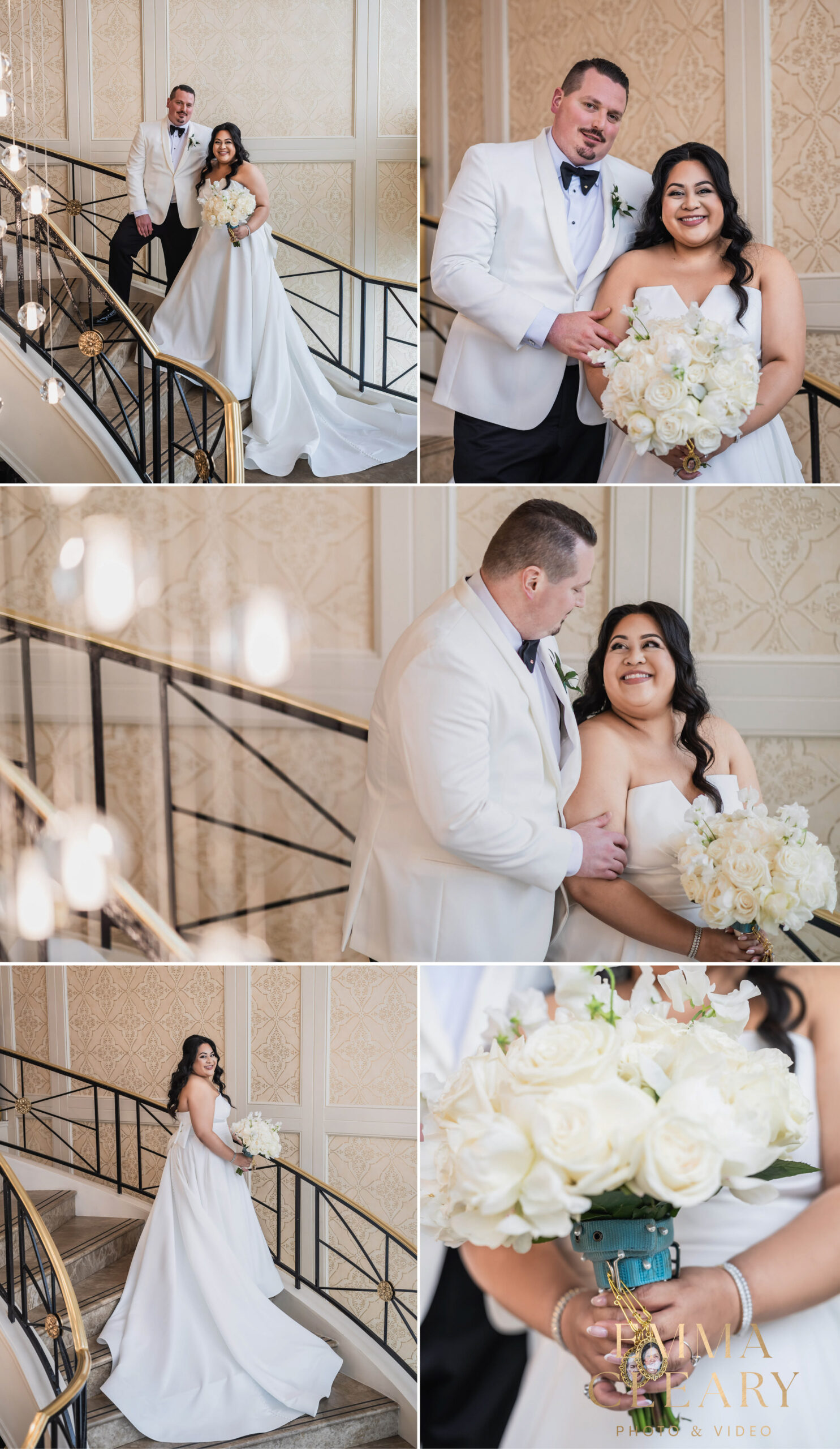 Editorial wedding photos of the bride and groom at Glen Island Harbour Club