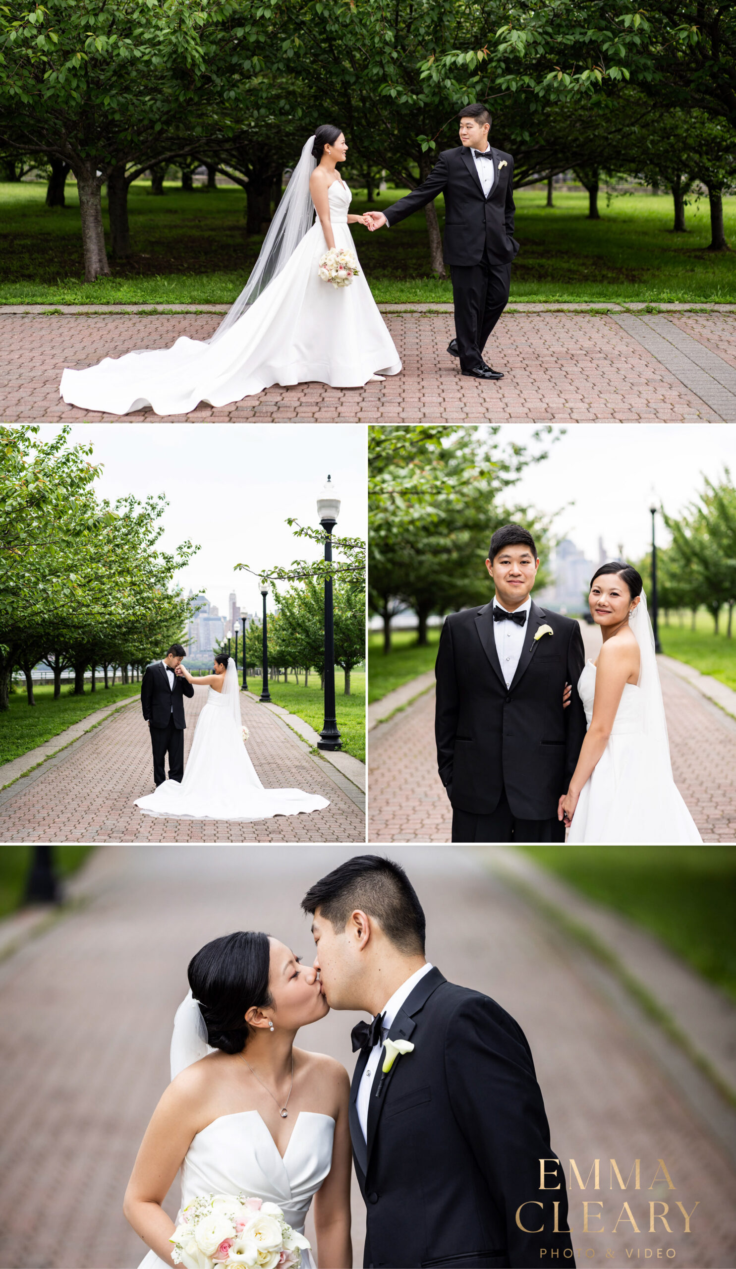 Editorial wedding photos of the bride and groom in NJ