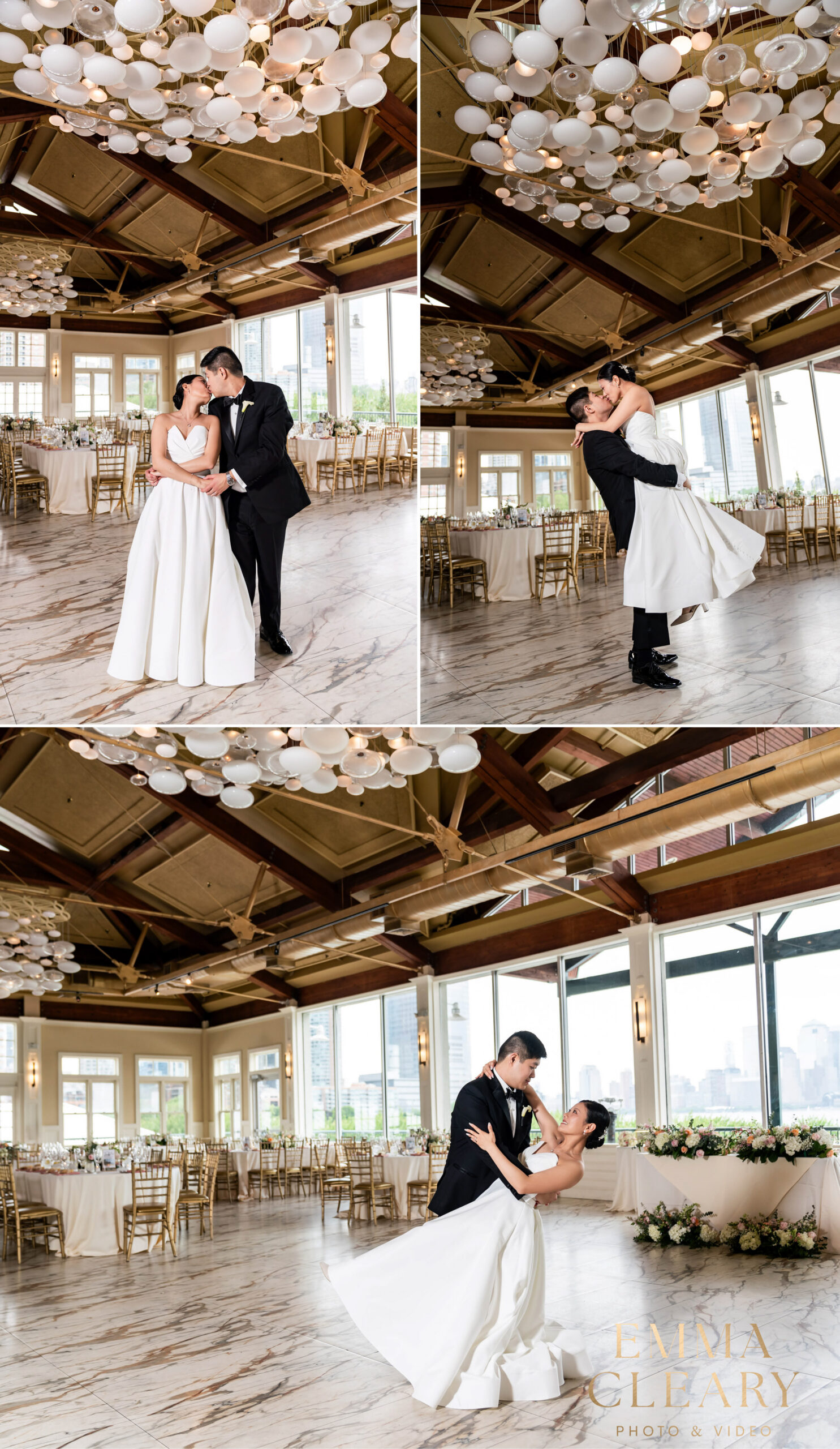 Editorial wedding photos of the bride and groom at Liberty House