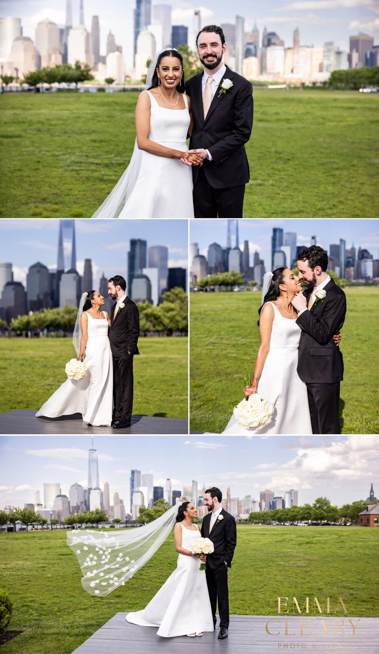 Editorial wedding photos of the bride and groom in NJ