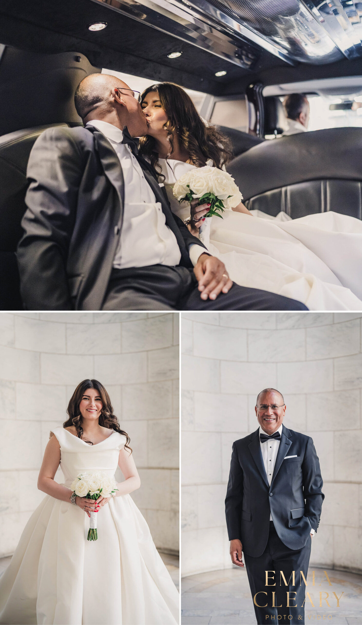 Editorial wedding photos of the bride and groom in NYC