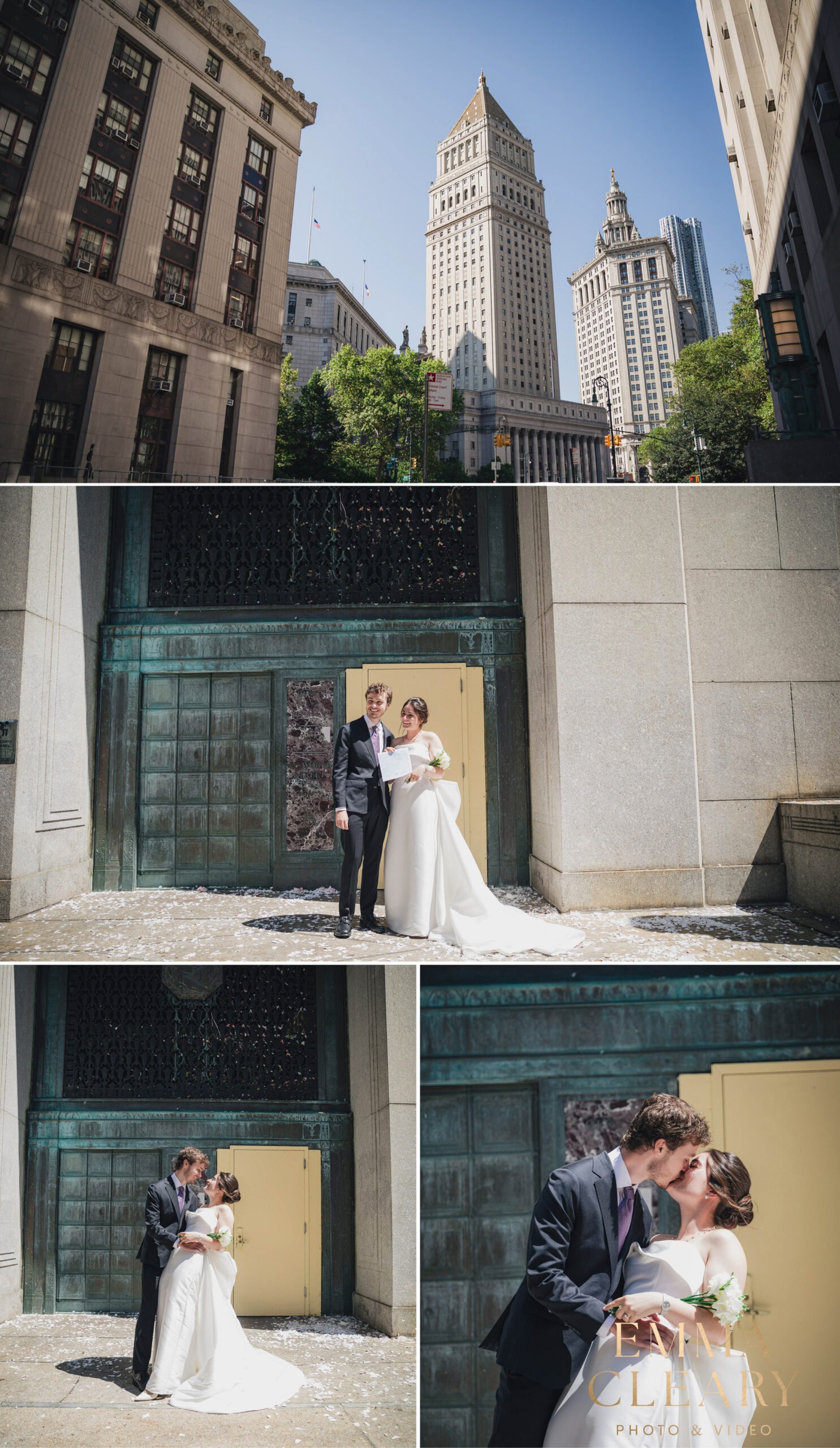 Photojournalistic wedding photos of the bride and groom in NYC
