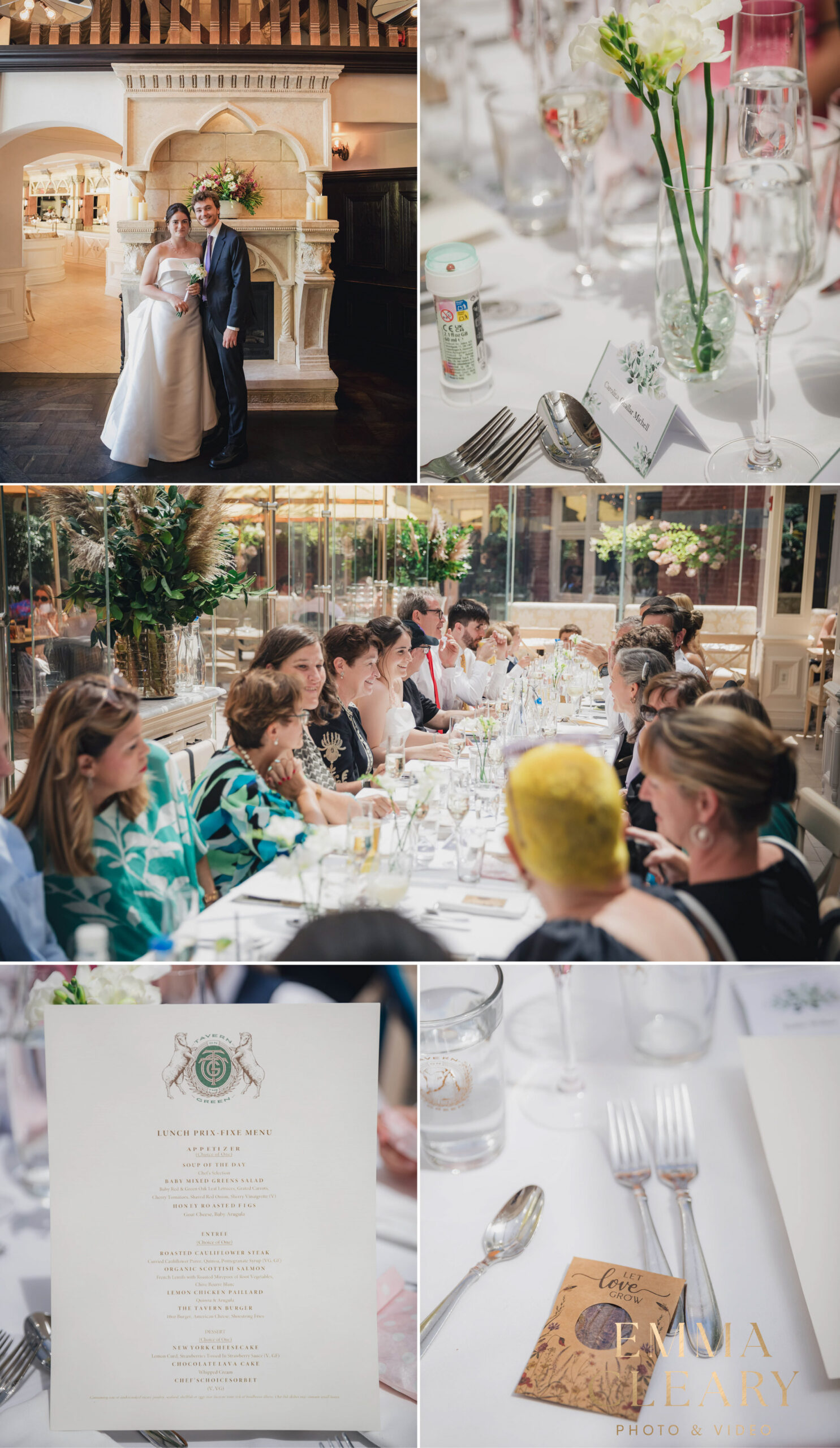 Reception photos at Tavern on the Green