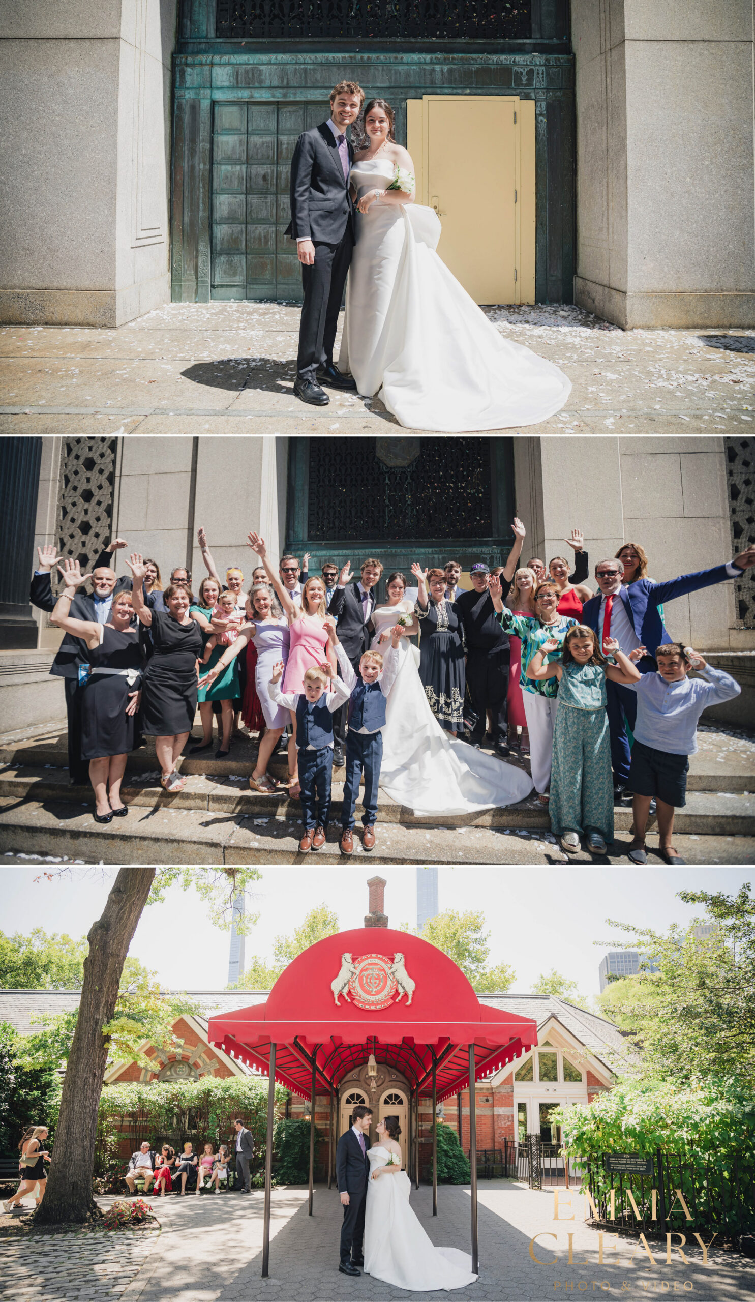 Photojournalistic wedding photos of the bride and groom in NYC