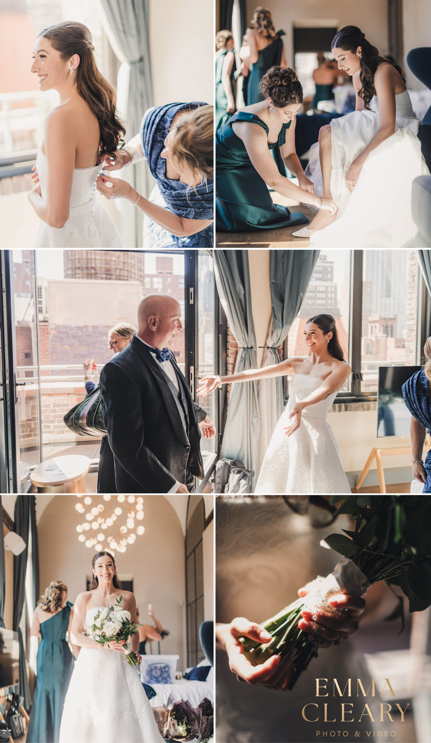 Bride getting ready photos in NYC