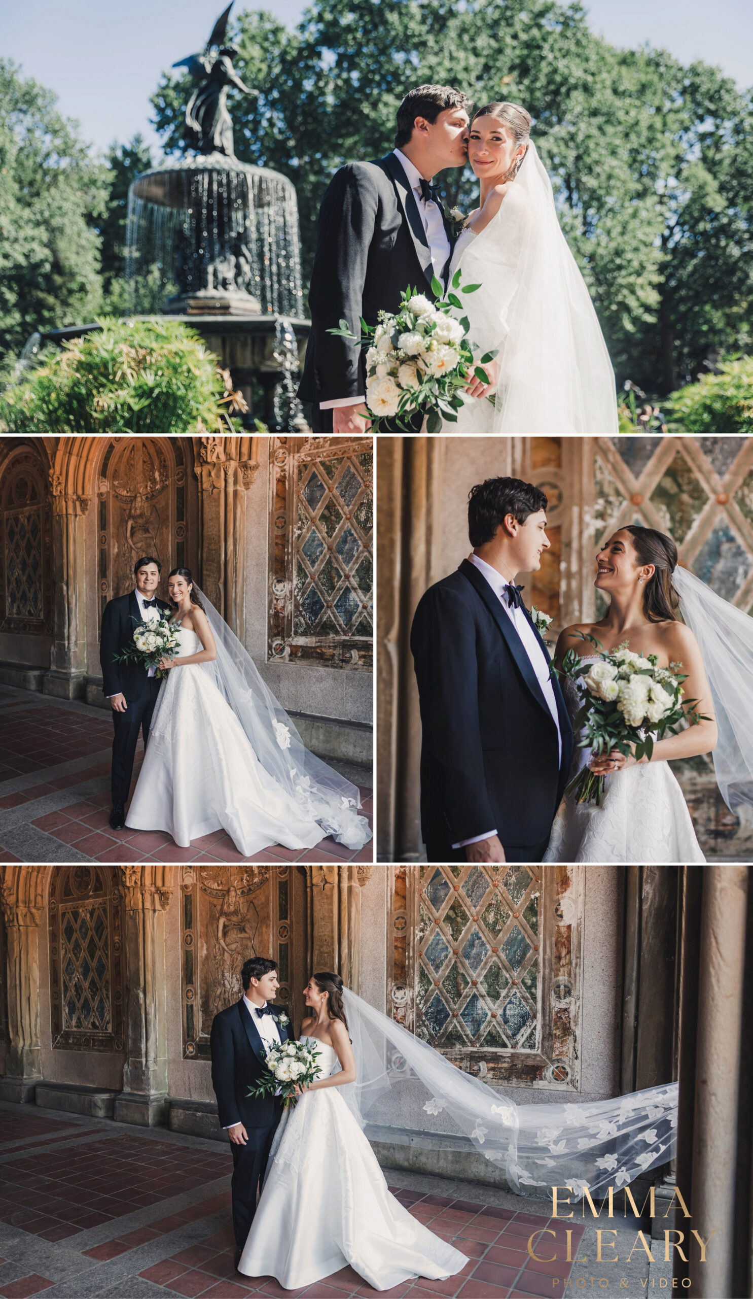 Editorial wedding photos of the bride and groom in NYC